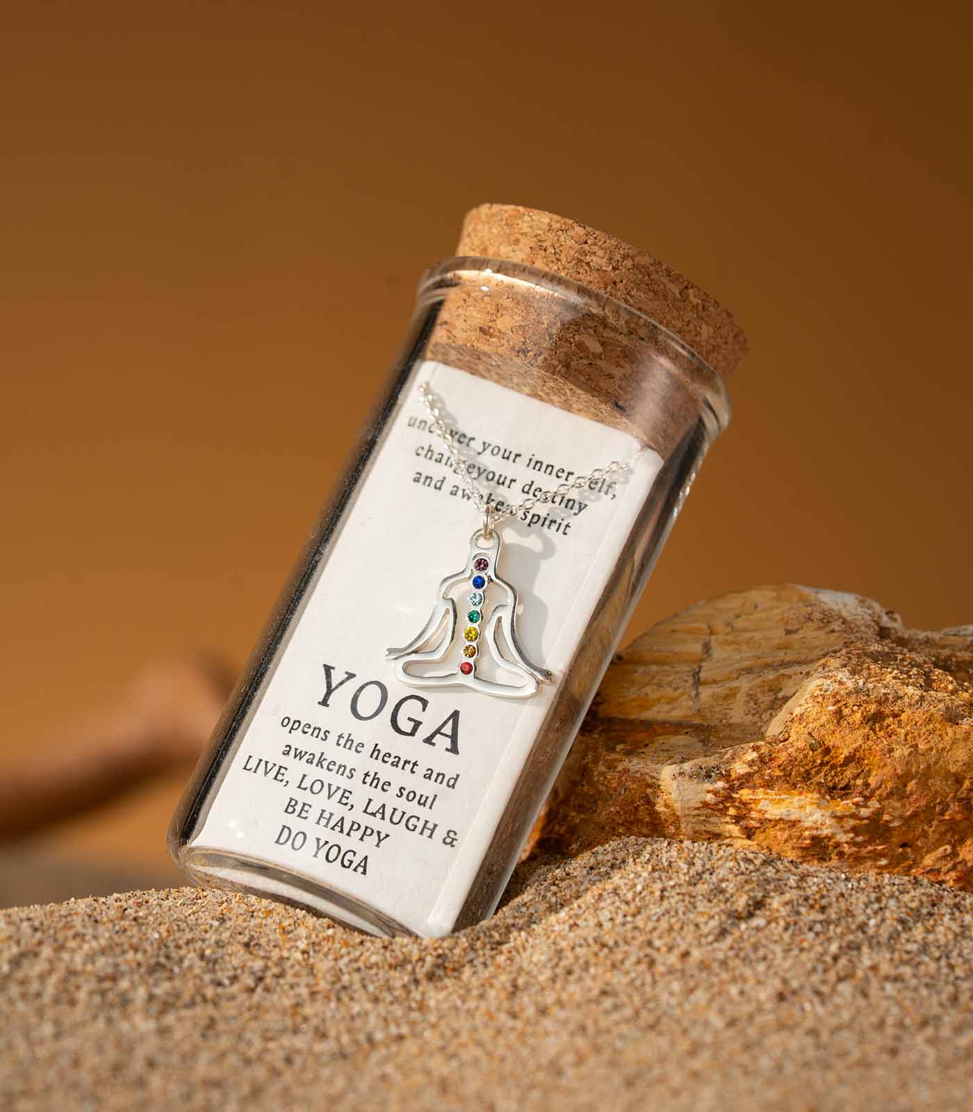 Seven Yog Chakras Silver Necklace
