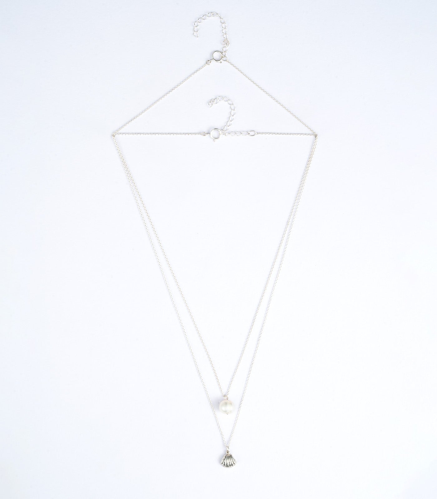 Oyster & Pearl Silver Necklace