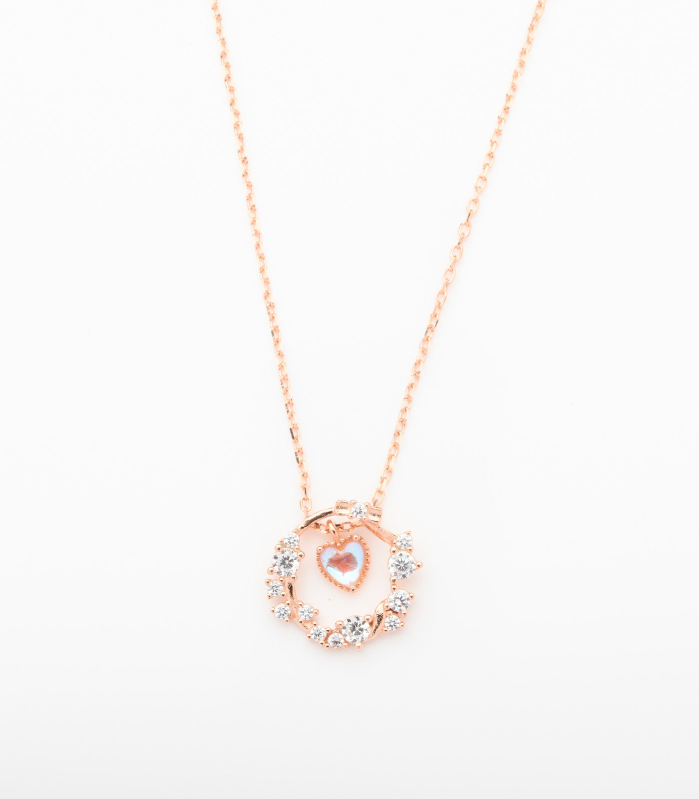 Rose Gold Polish Dangling Pendant Necklace (Silver)