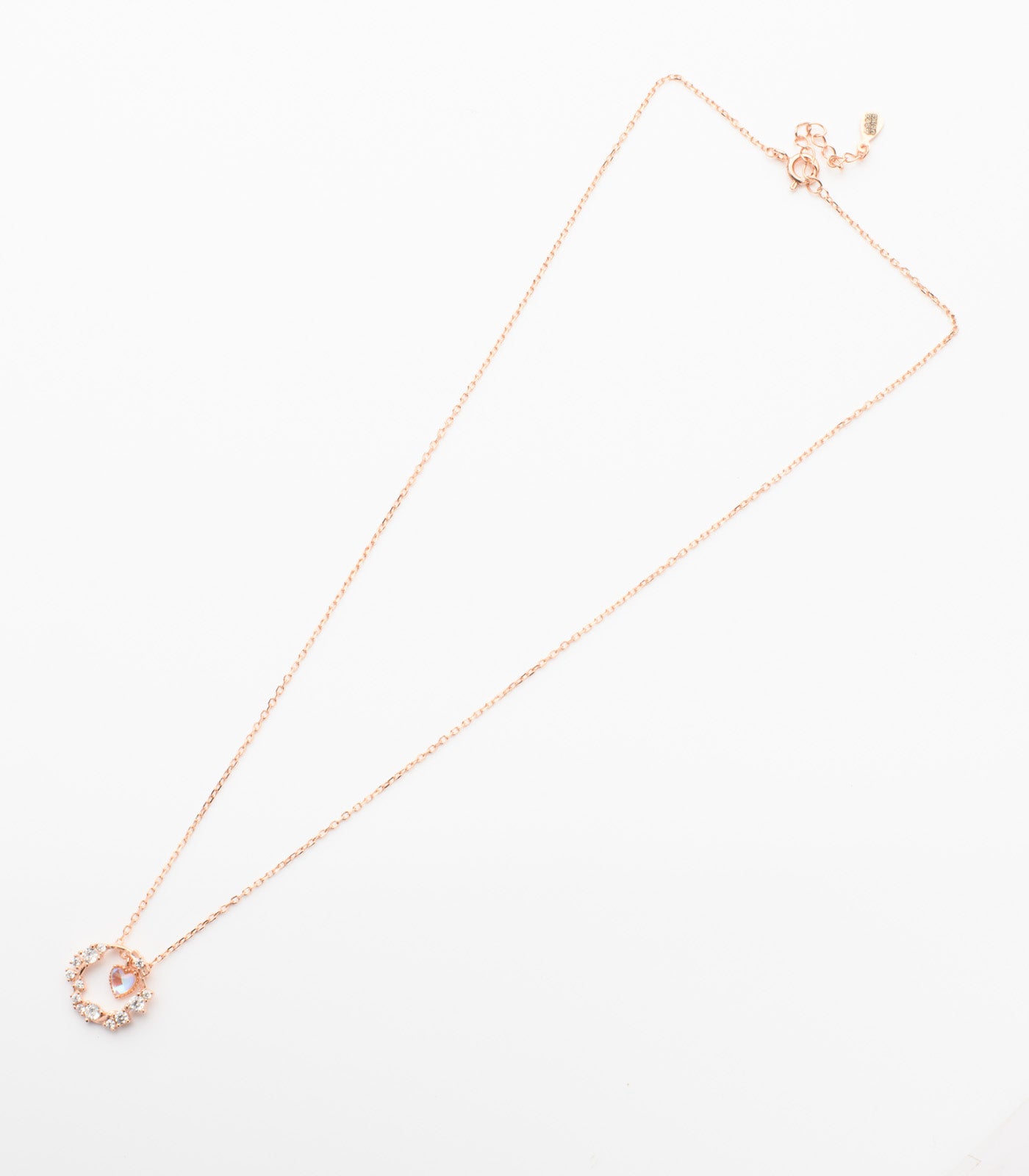 Rose Gold Polish Dangling Pendant Necklace (Silver)