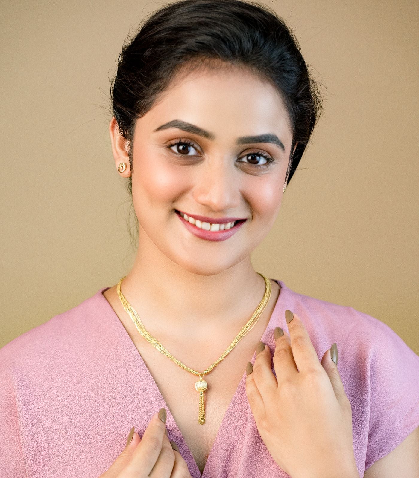 Gold Polished Charm Necklace (Silver)