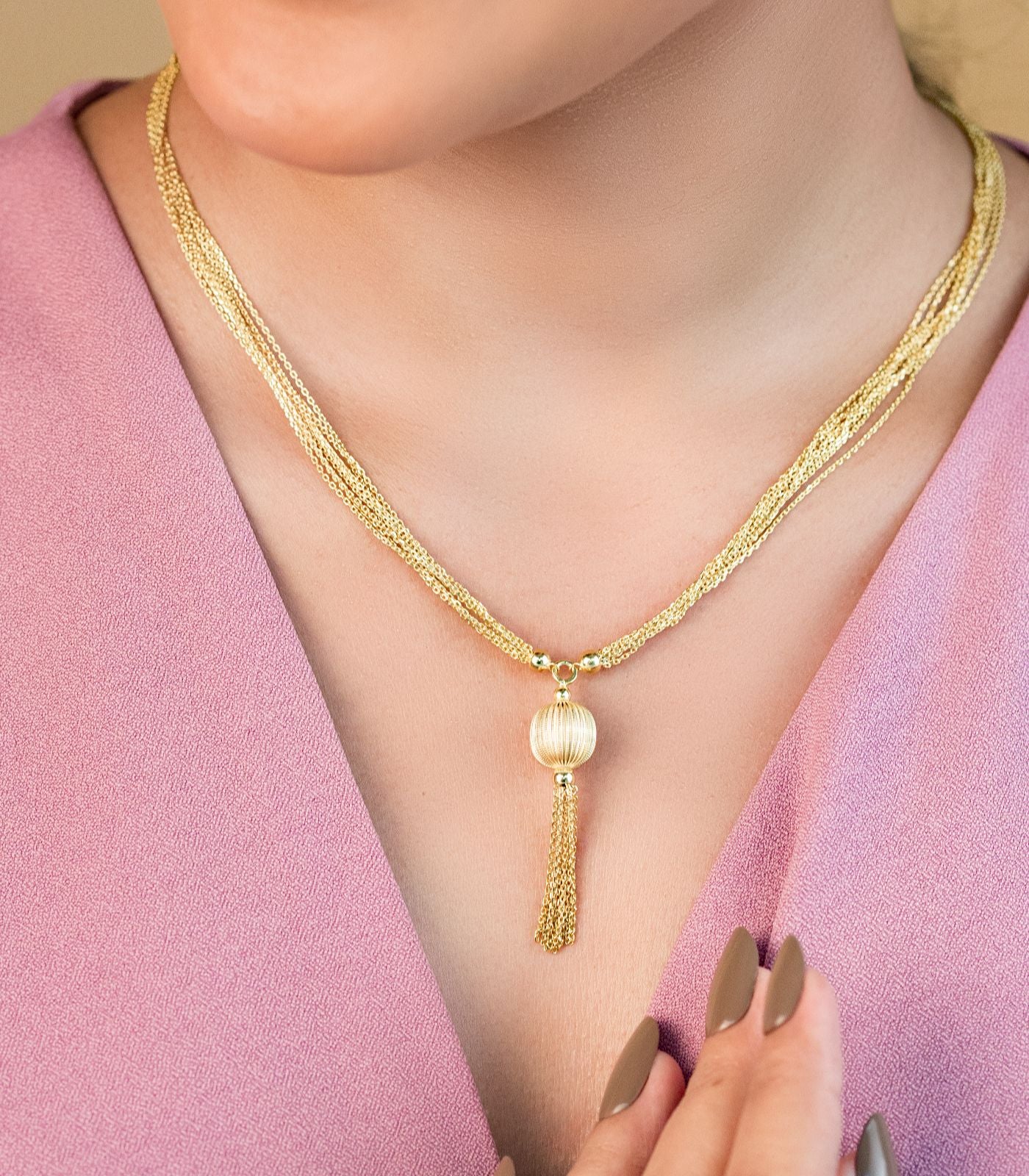 Gold Polished Charm Necklace (Silver)