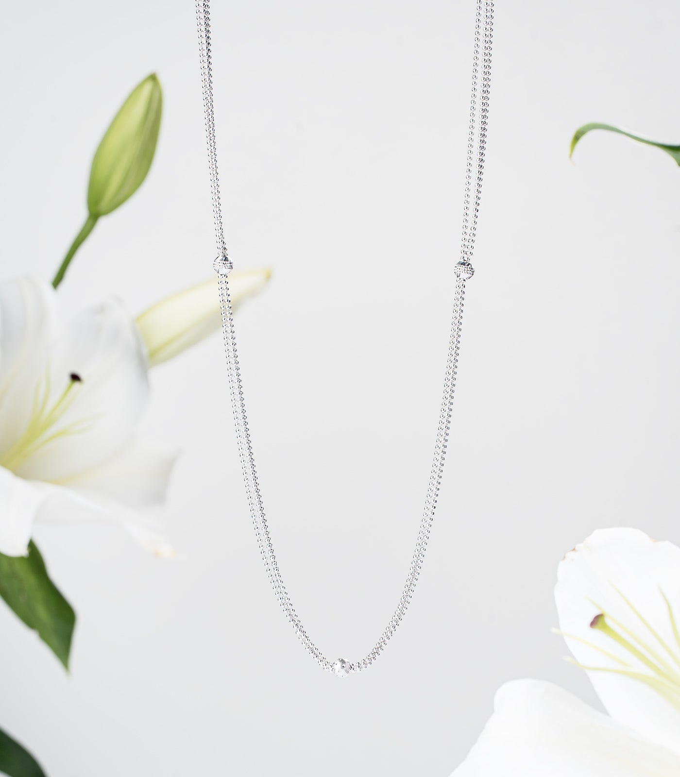 Chained Orbs Necklace (Silver)