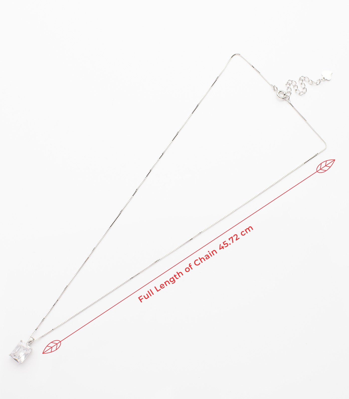 Square Crystal Necklace (Silver)