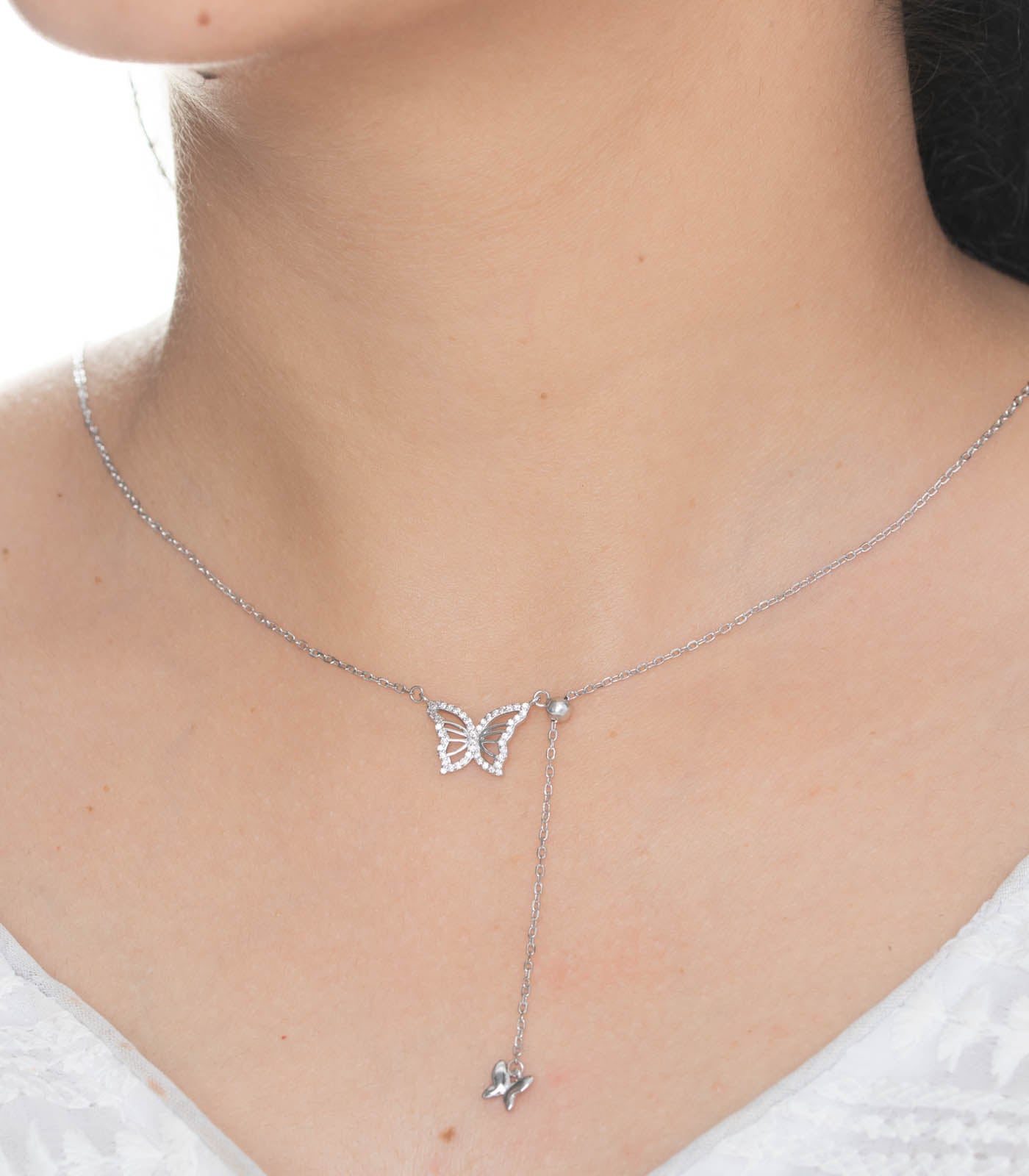 Butterfly Necklace (Silver)