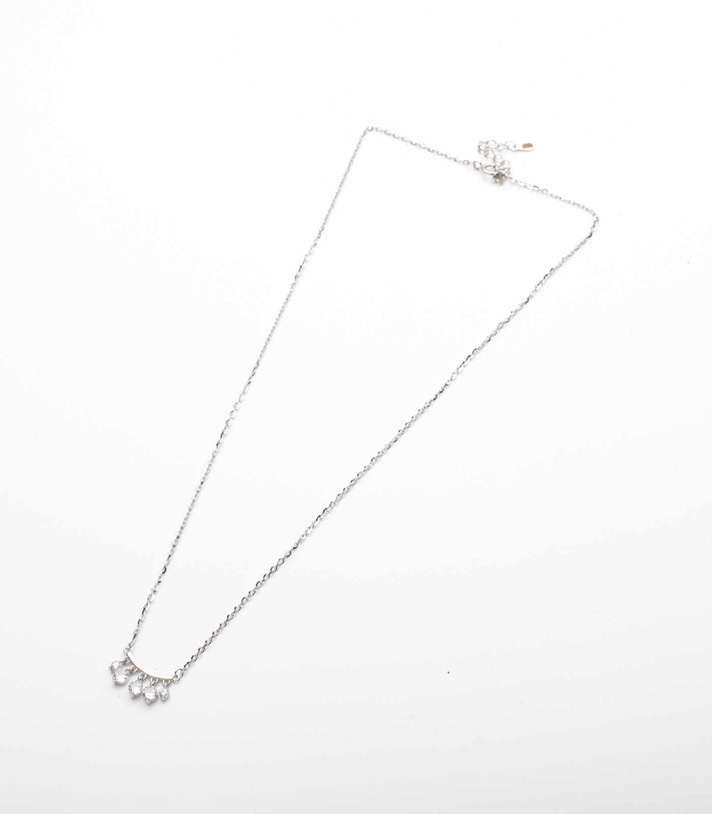 Classic Stone Curv Necklace (Silver)