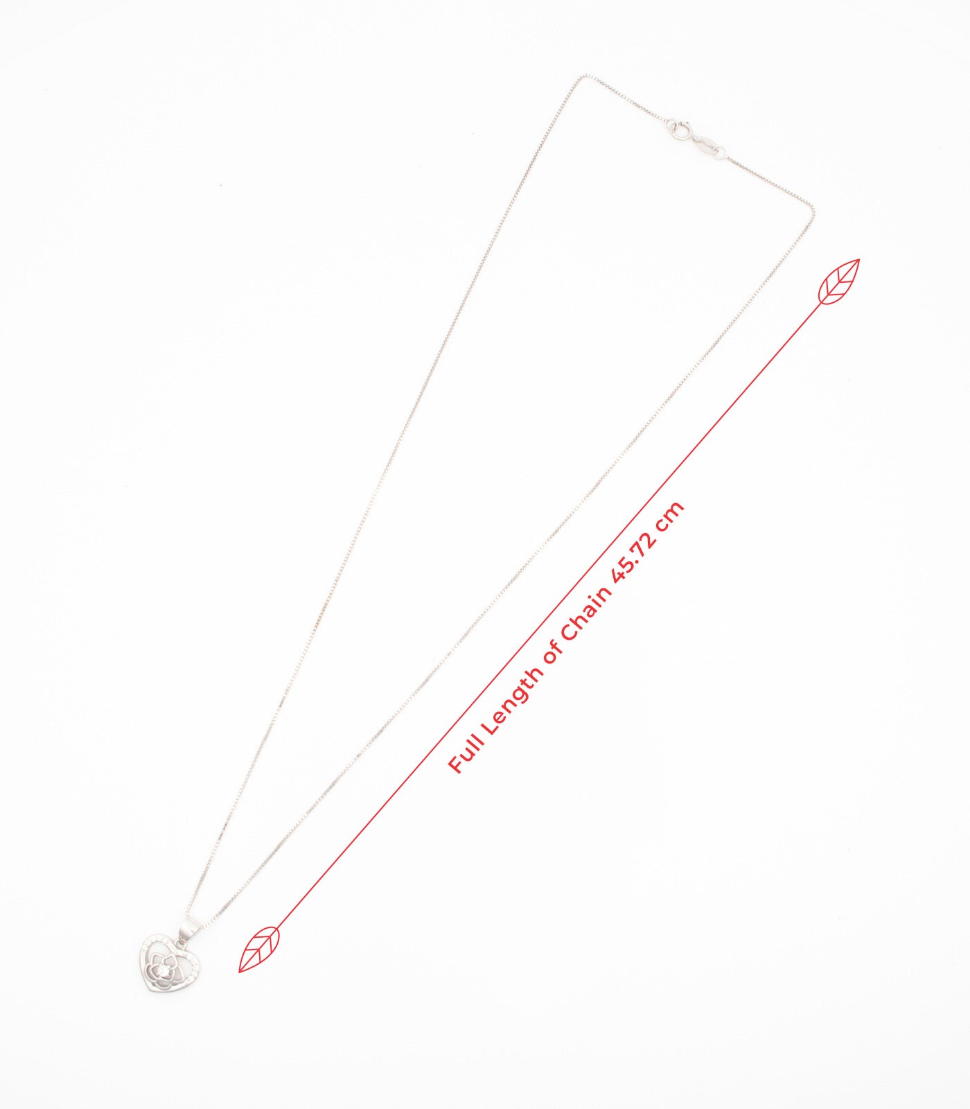 Floral Heart Necklace (Silver)