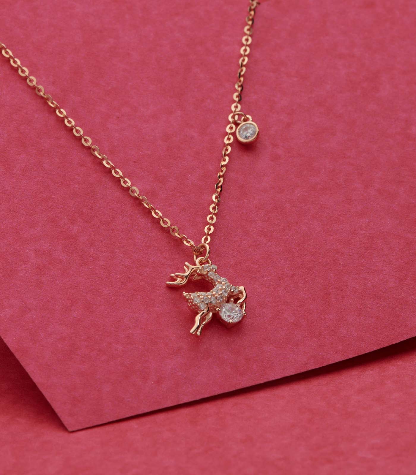 Rose Gold Deer Necklace (Silver)