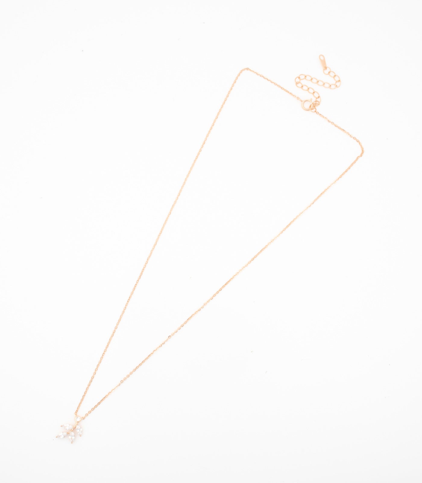 Gold Coloured Dangling Leaves Necklace (Silver)