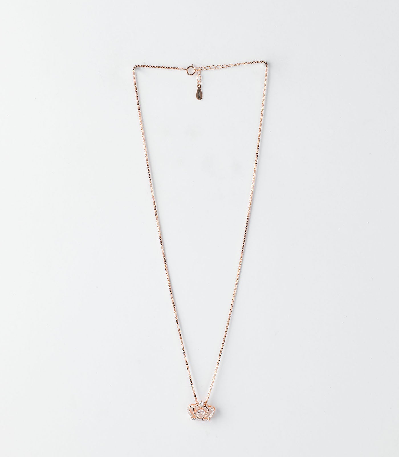 Rose Gold Crown Shaped Necklace (Silver)