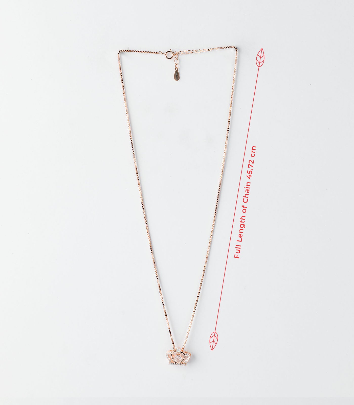Rose Gold Crown Shaped Necklace (Silver)