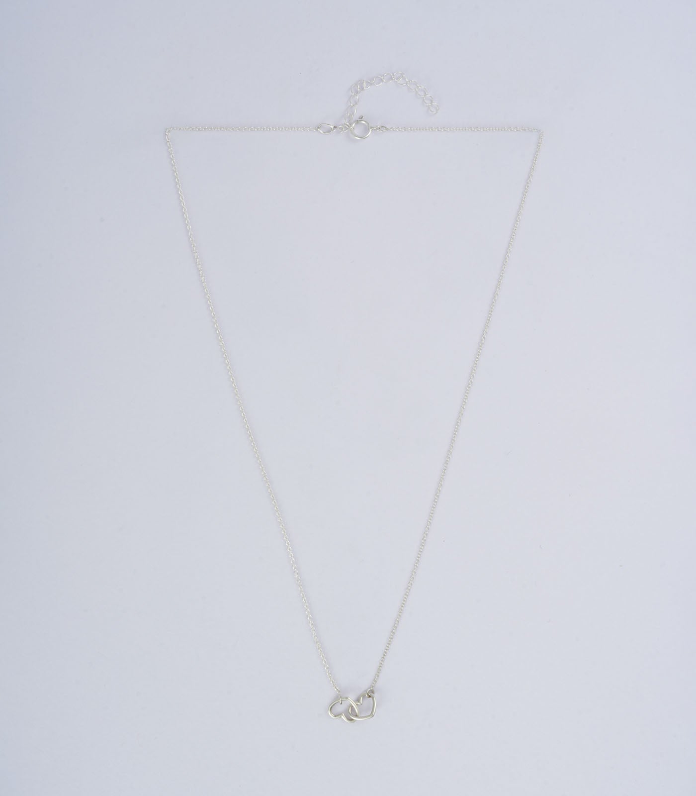 Interlocked Hearts Silver Necklace