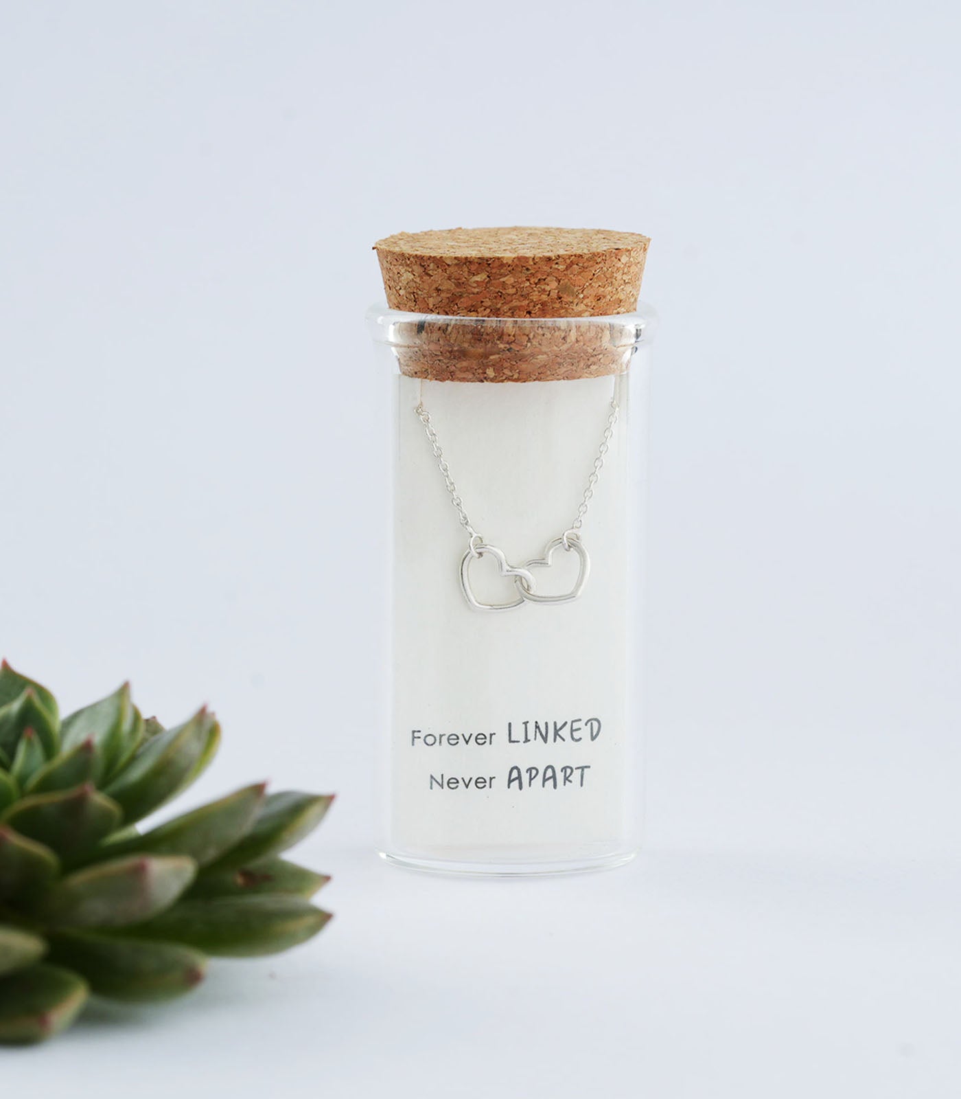 Interlocked Hearts Silver Necklace