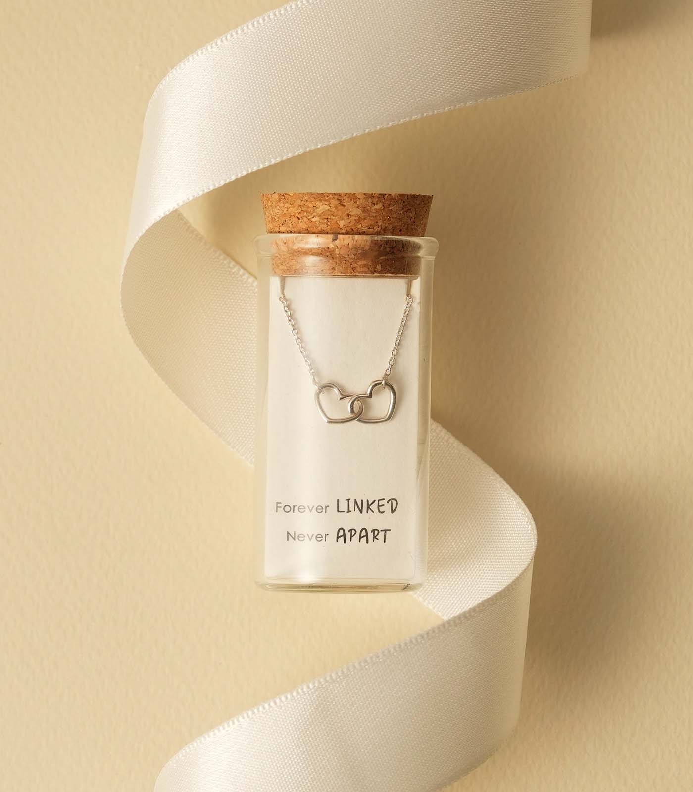 Interlocked Hearts Silver Necklace