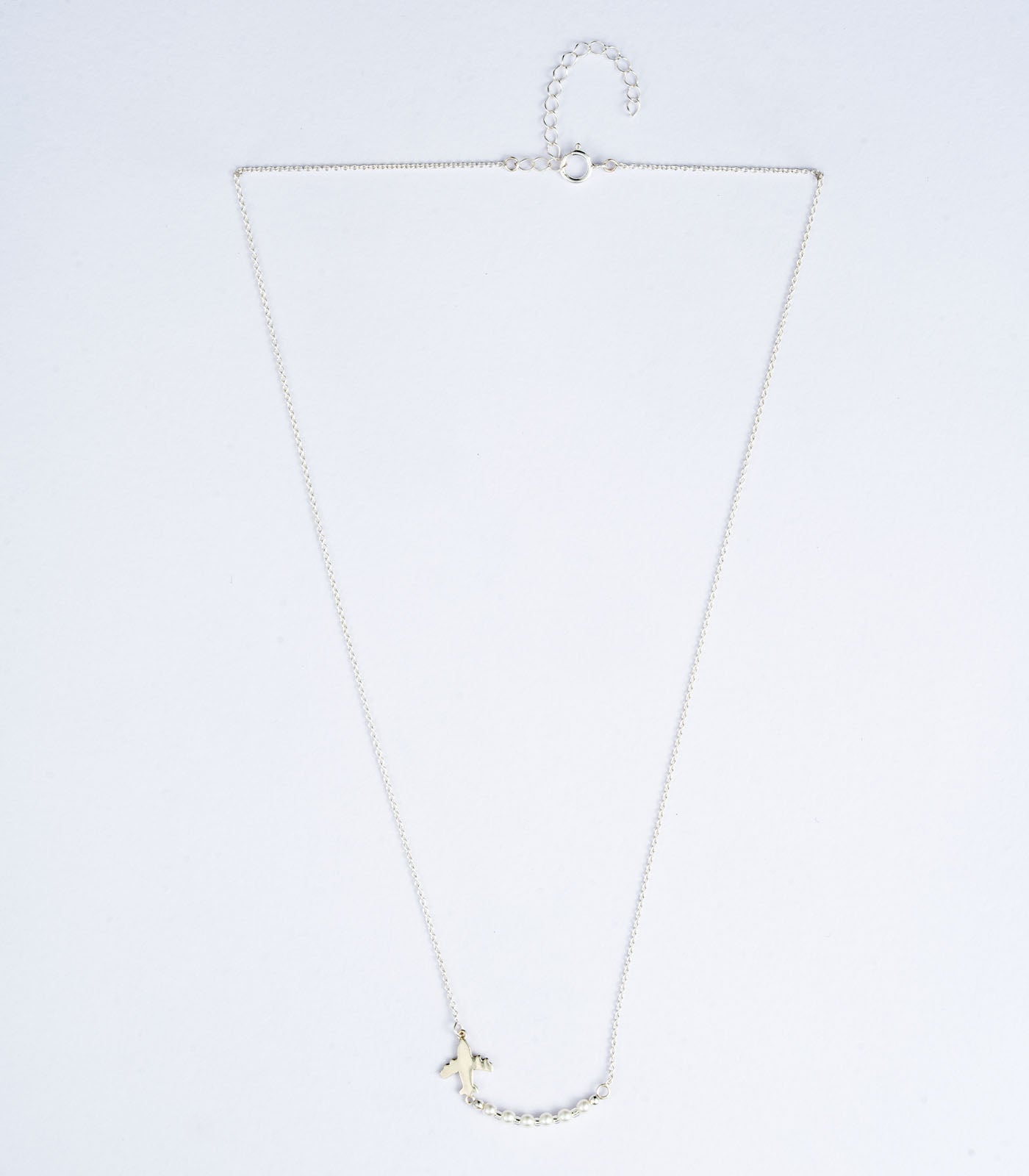 Flying Jet Silver Necklace