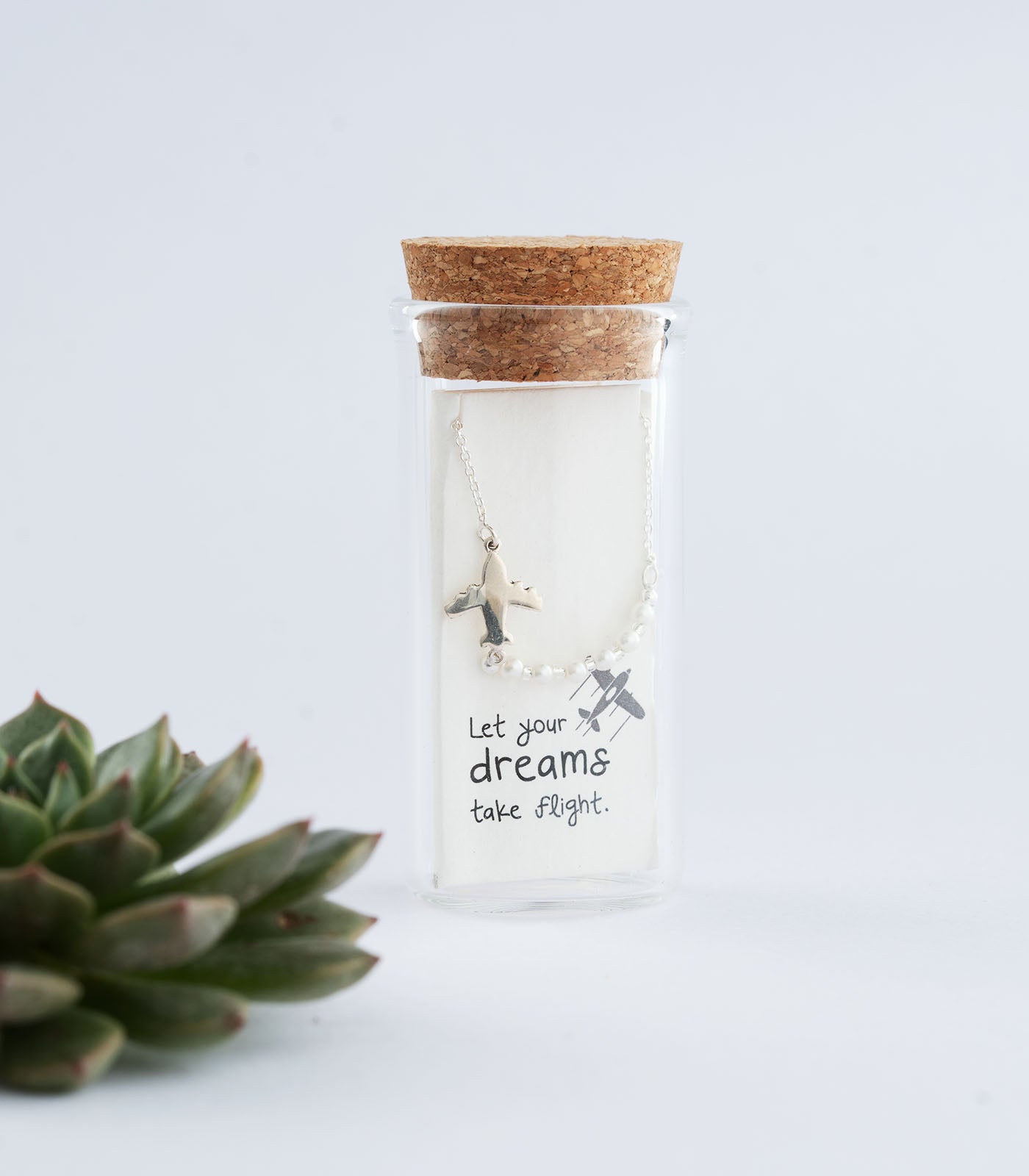 Flying Jet Silver Necklace