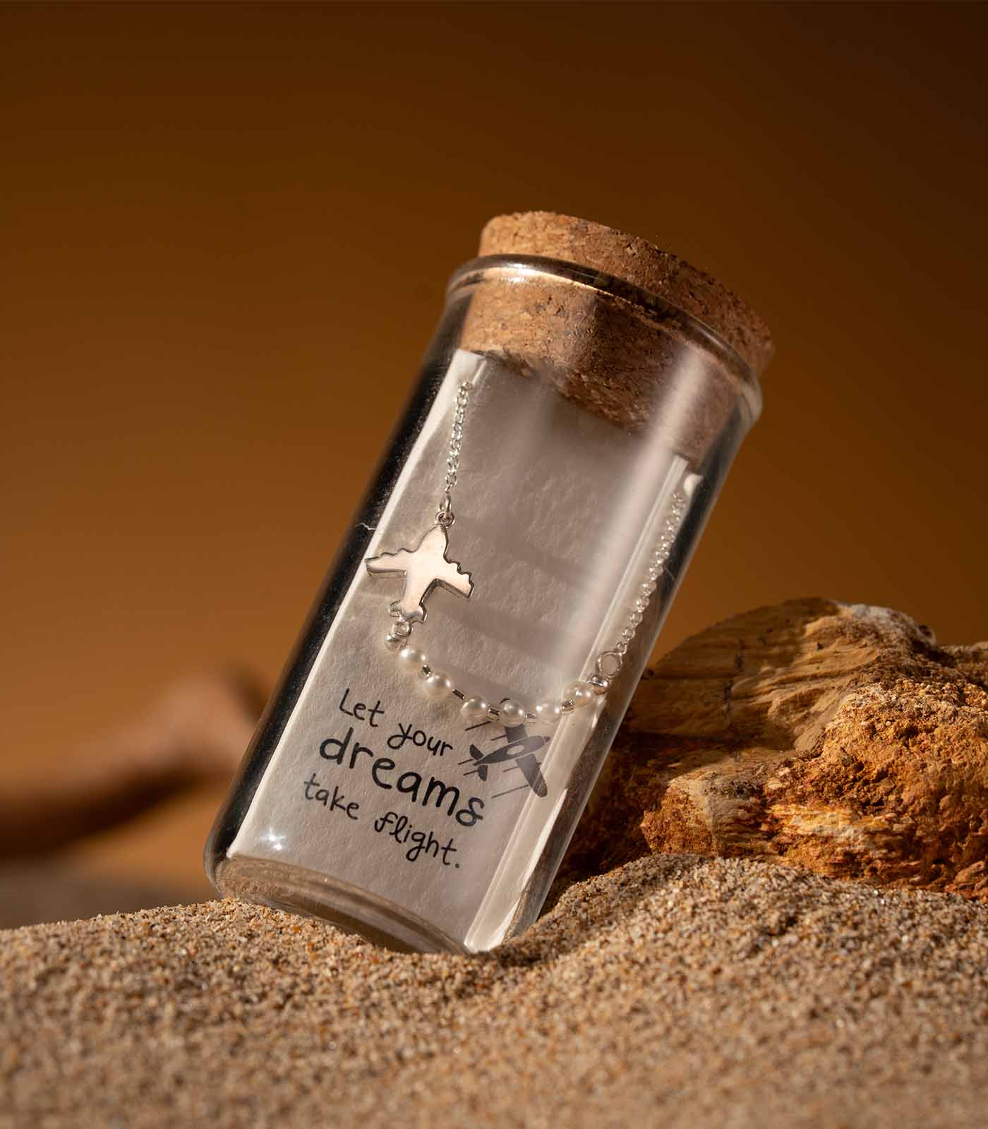 Flying Jet Silver Necklace