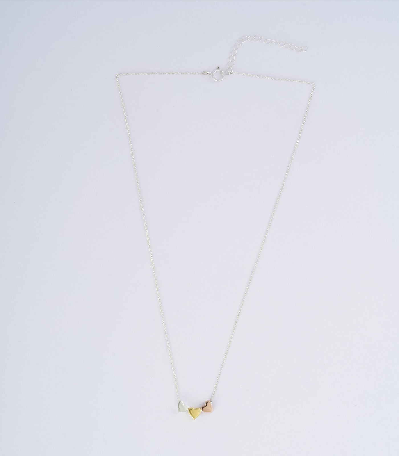 Multicoloured Heart Silver Necklace