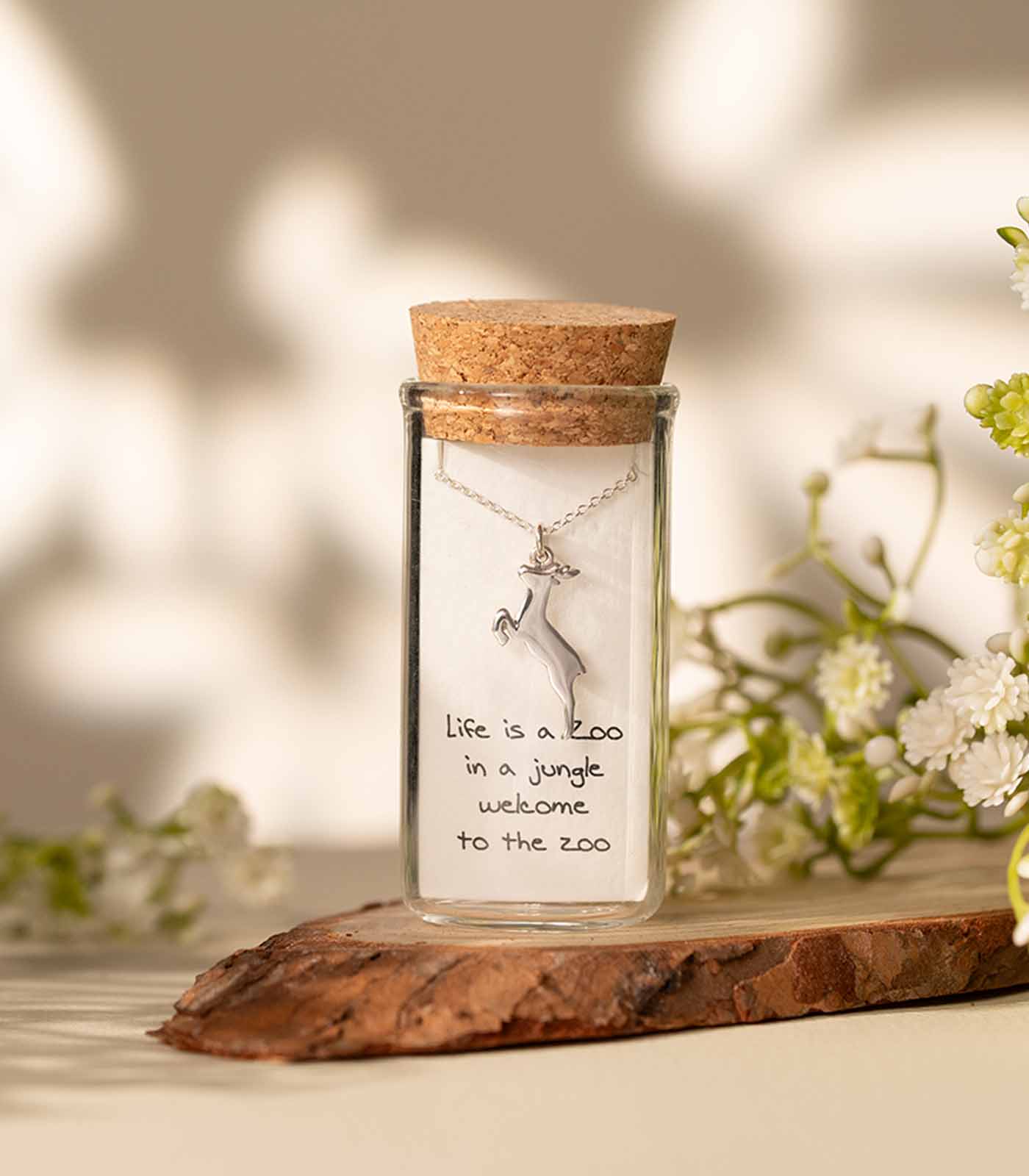 Graceful Deer Silver Necklace