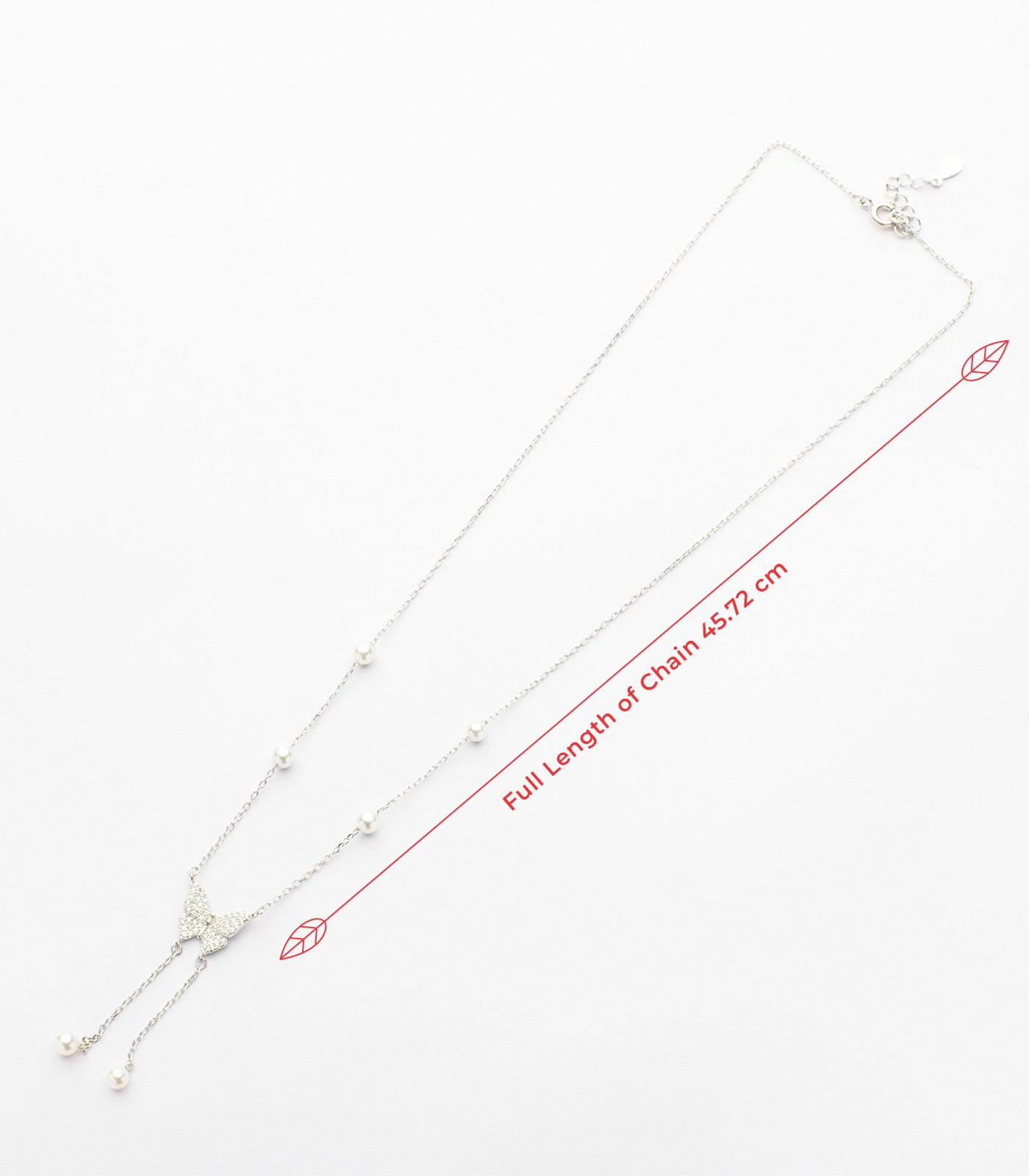 Pearly Butterfly Necklace (Silver)