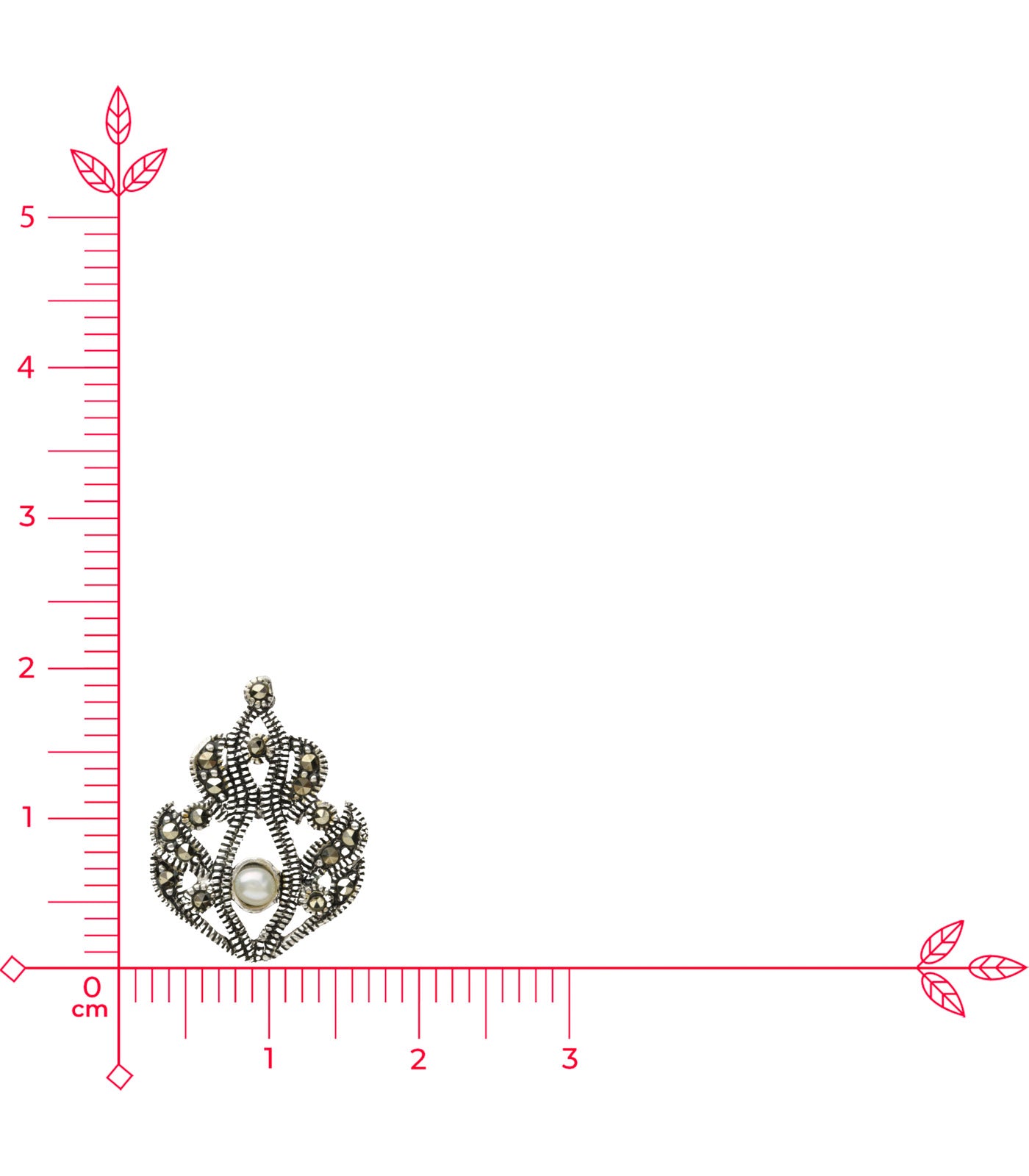 Marcasite With Pearl Necklace SET (Silver)