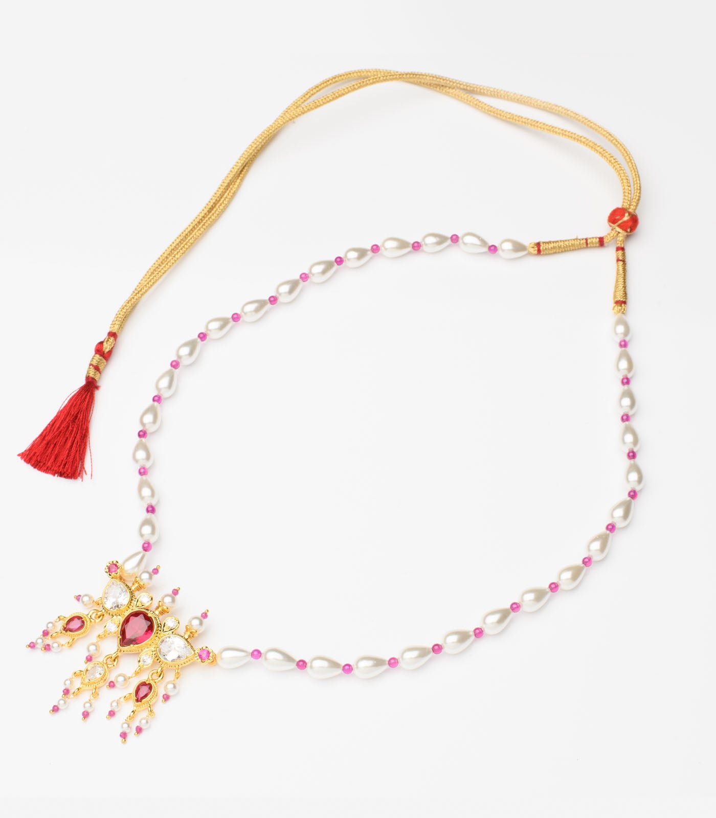 Silver Single Moti Mala Tanmani Set