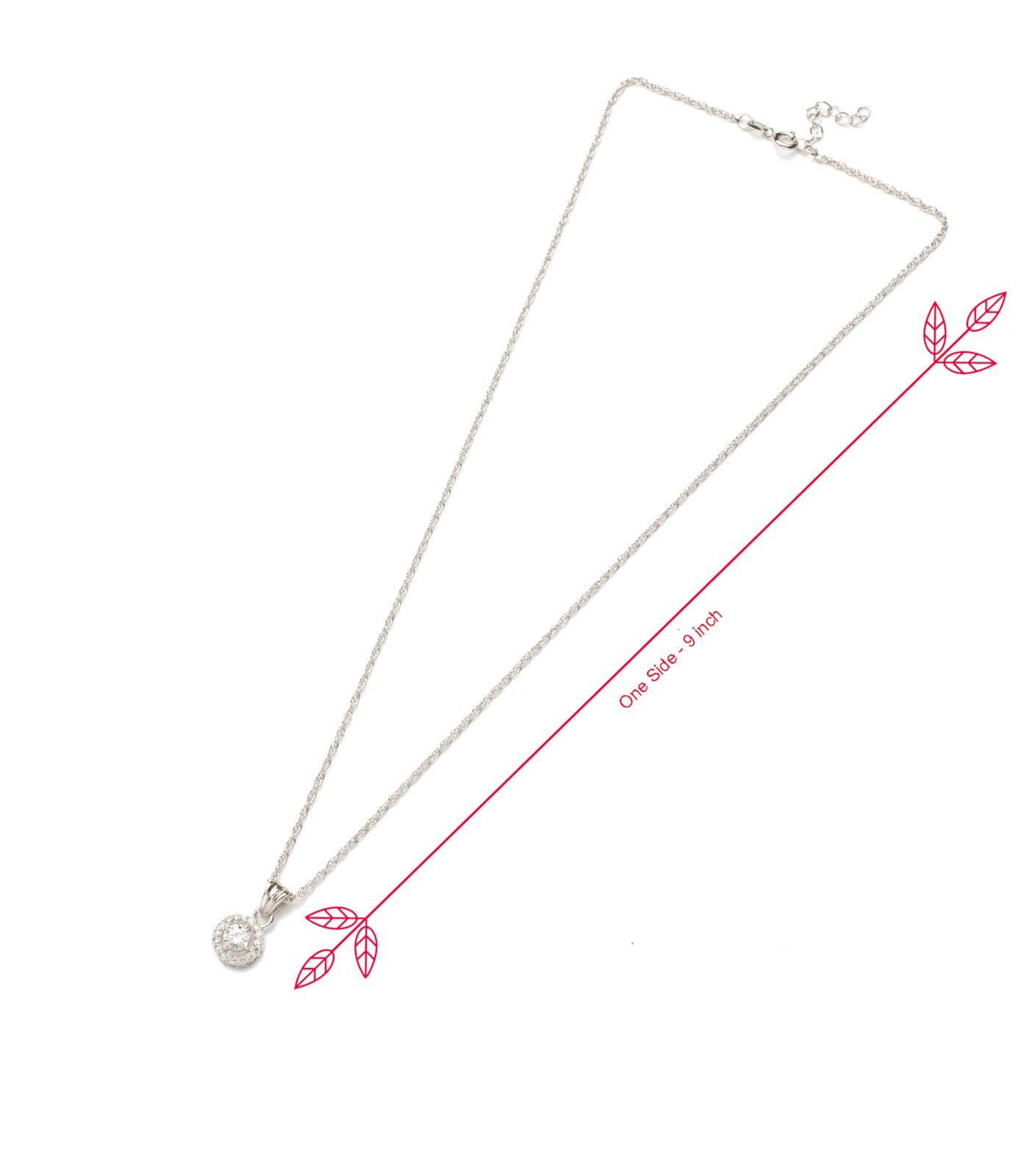 Premium Zircon Ring Shaped Necklace Set (Silver)