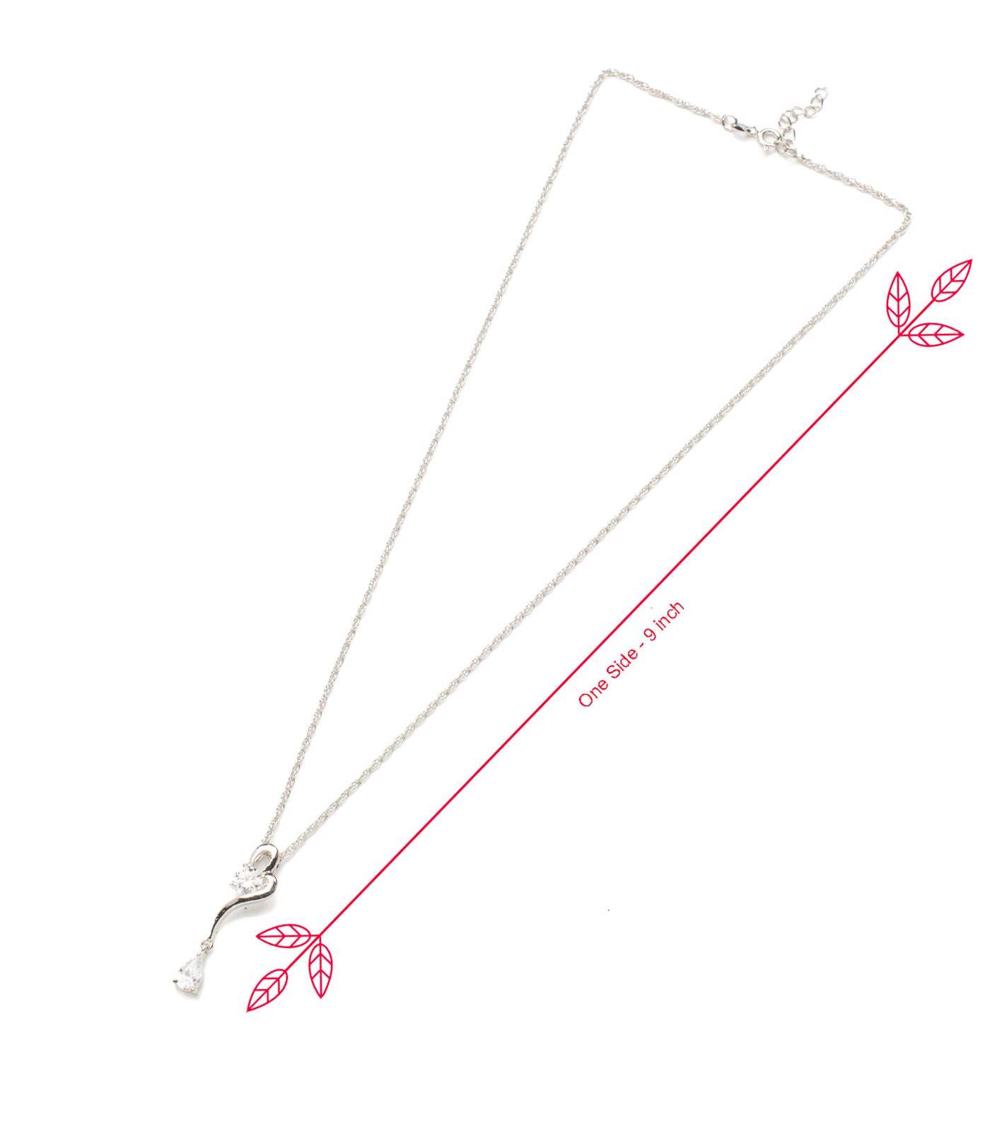 Premium Zircon Swirling Necklace Set (Silver)