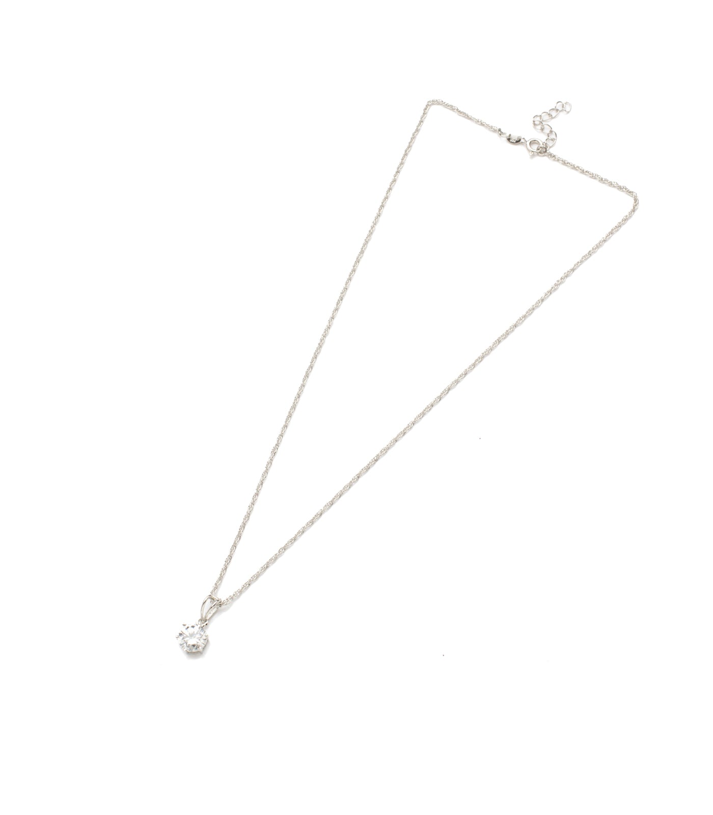 Premium Zircon Round Shaped Necklace Set (Silver)