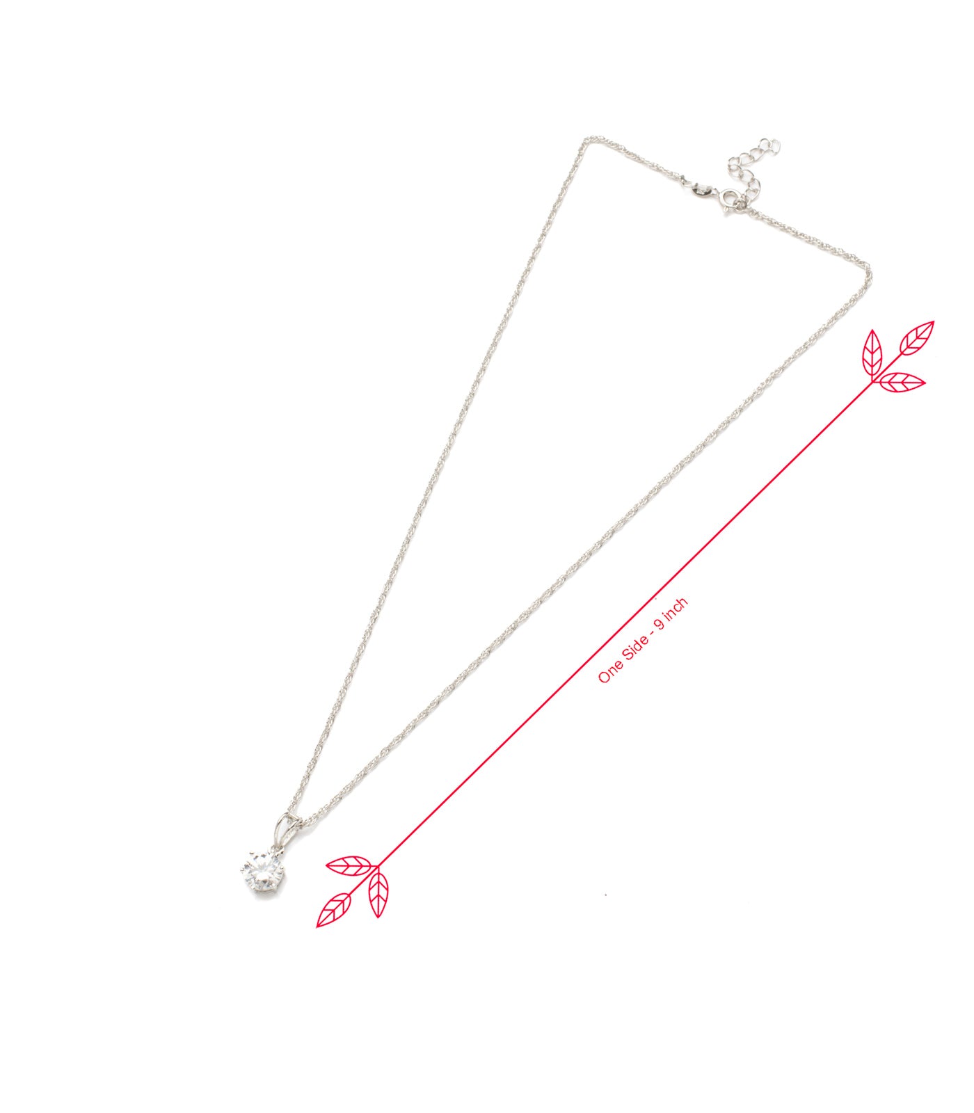 Premium Zircon Round Shaped Necklace Set (Silver)