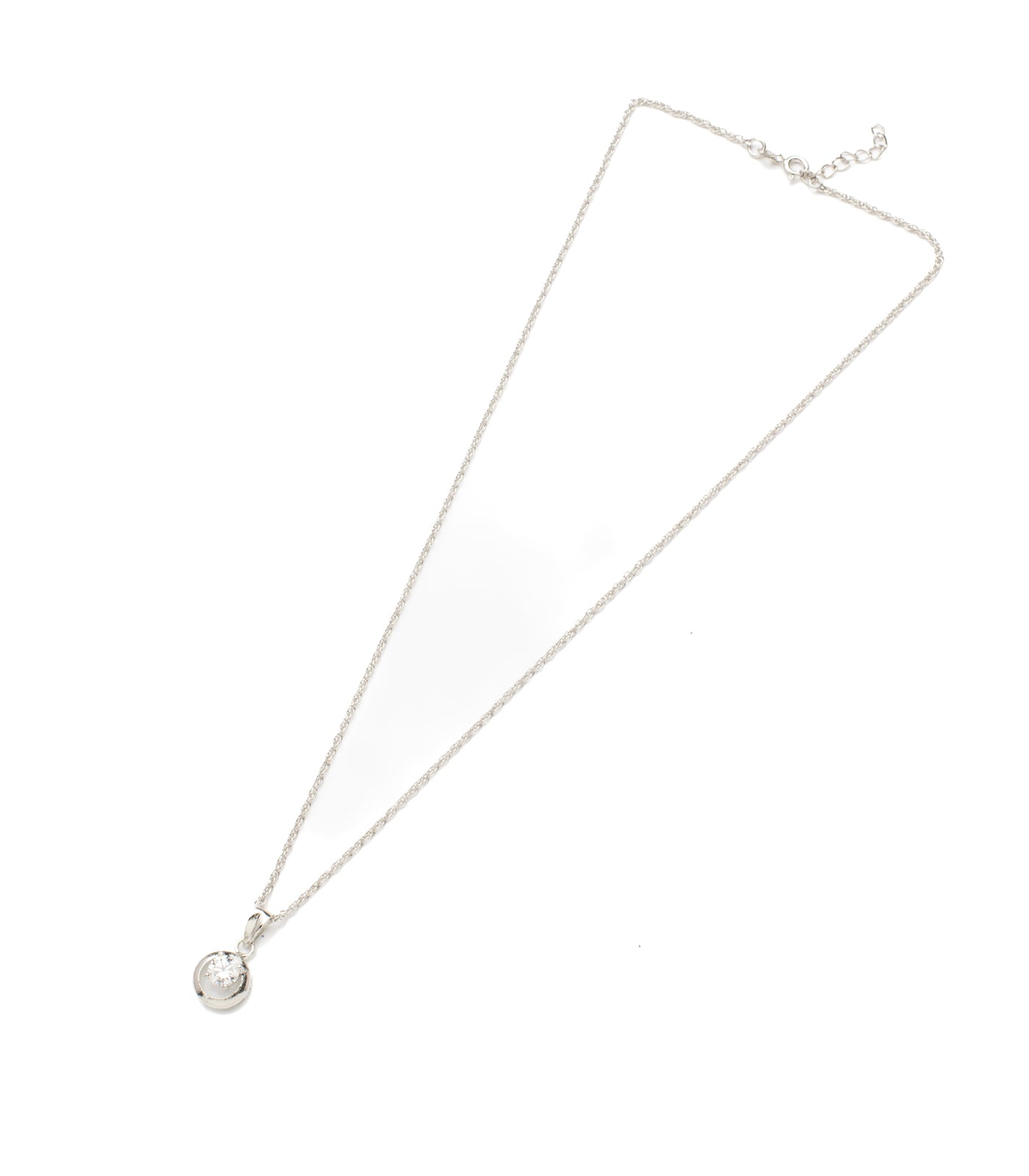 Premium Zircon Orb Necklace Set (Silver)