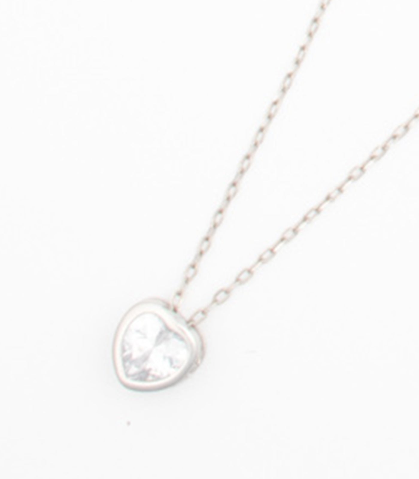 Shining Heart Necklace Set (Silver)