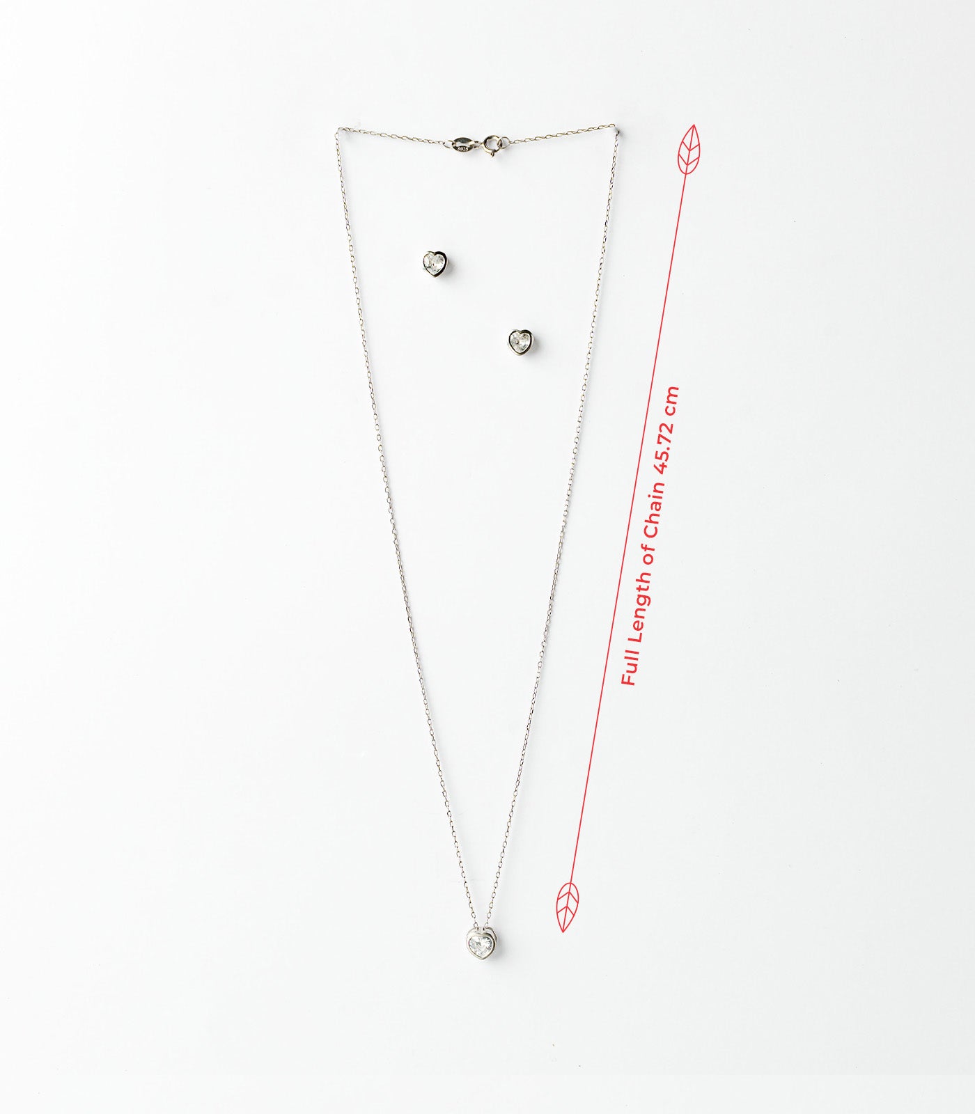 Shining Heart Necklace Set (Silver)