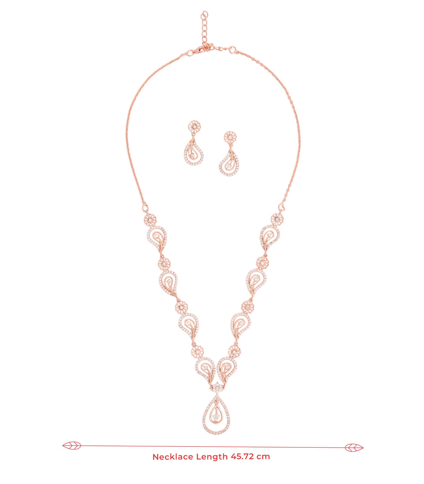 Sparkling Bloom Necklace Set (Silver)