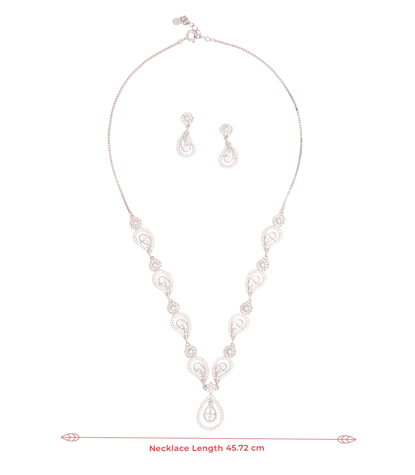 Floral Beauty Necklace Set (Silver)