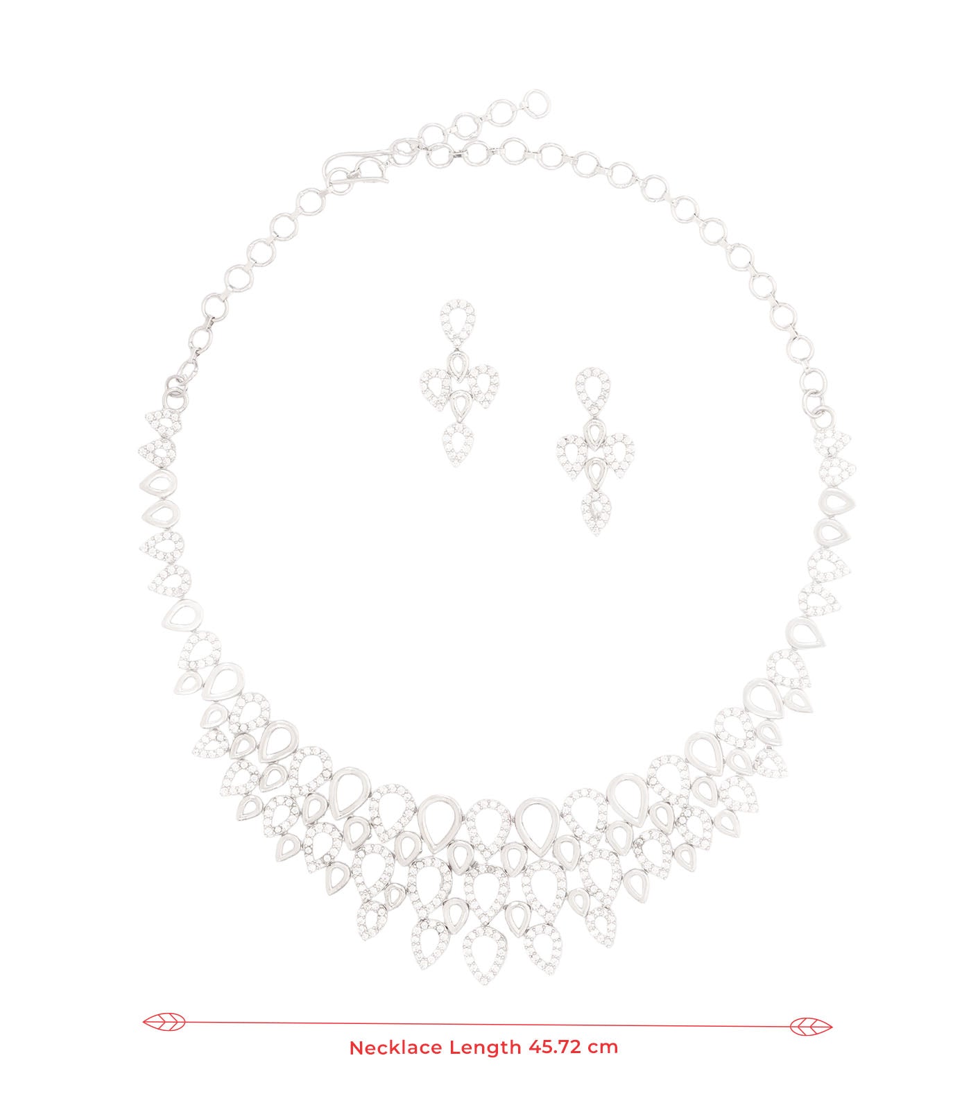 Raindrop Radiance Necklace Set (Silver)