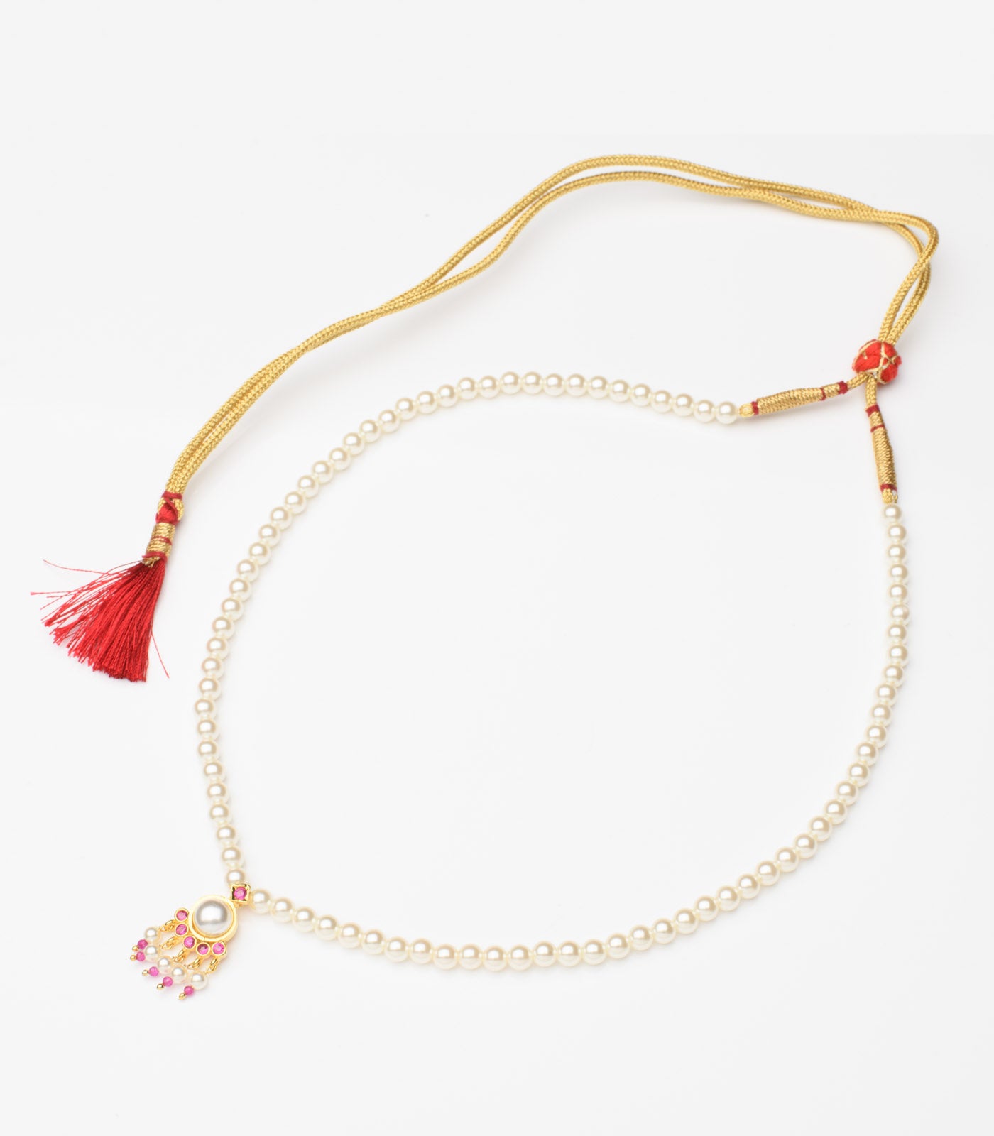 Silver Moti Necklace Set
