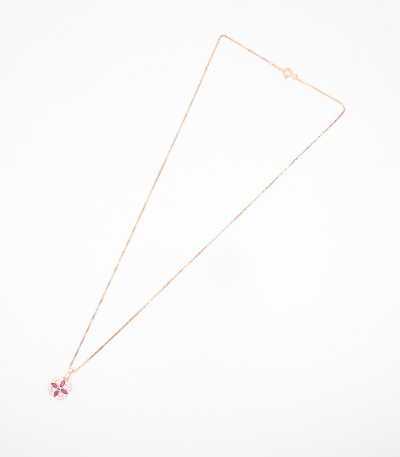 Floral Square Necklace Set (Silver)