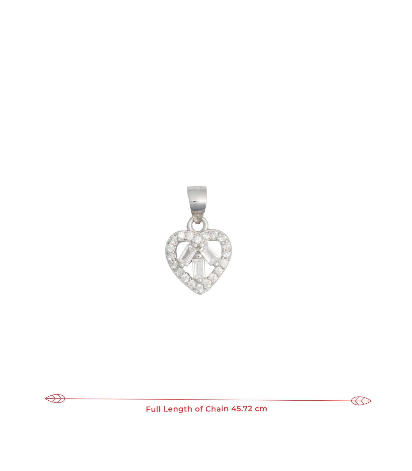 Stone Heart Pendant Set (Silver)