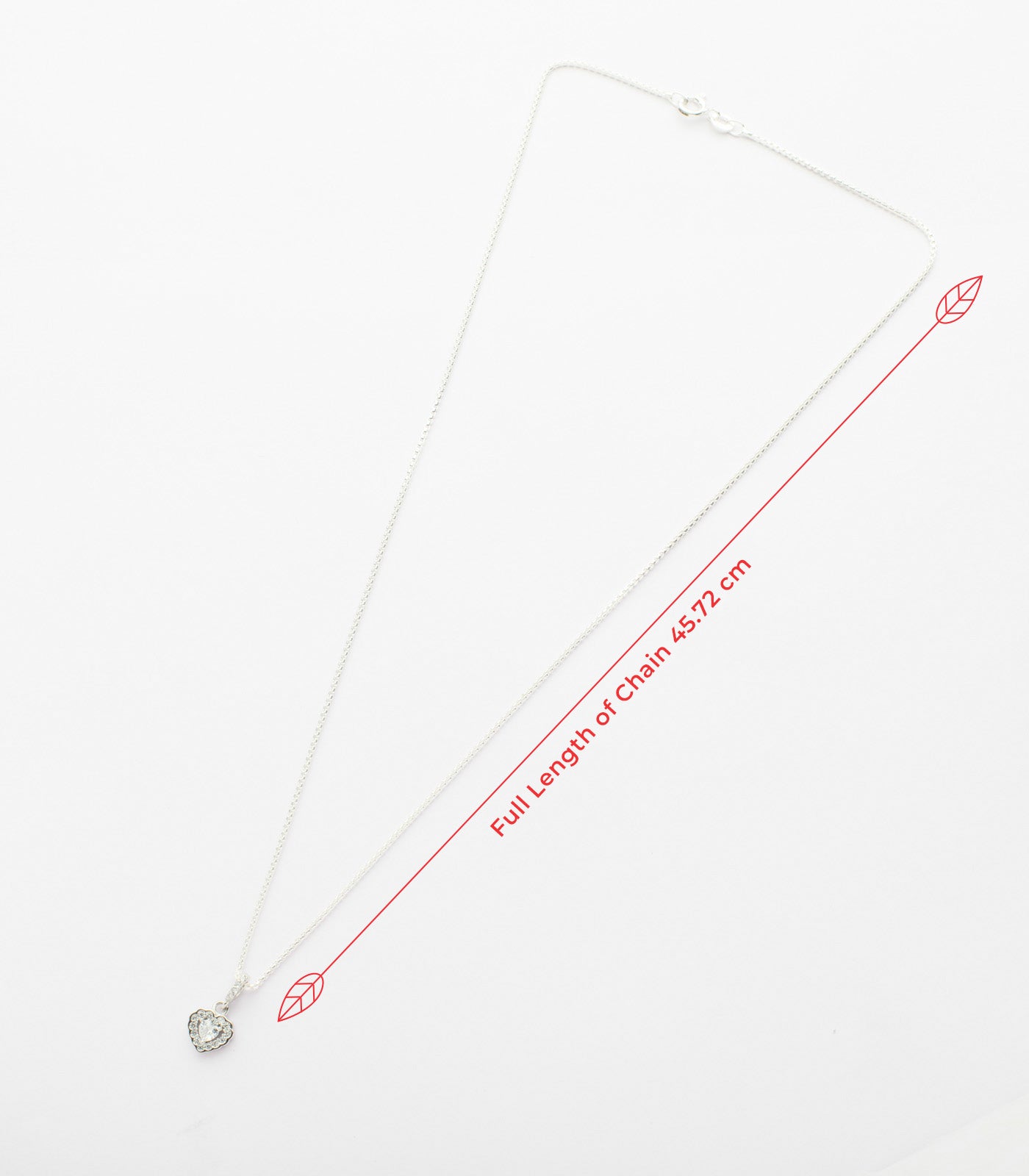 Shiny Silver Hearts Pendant Set (Silver)