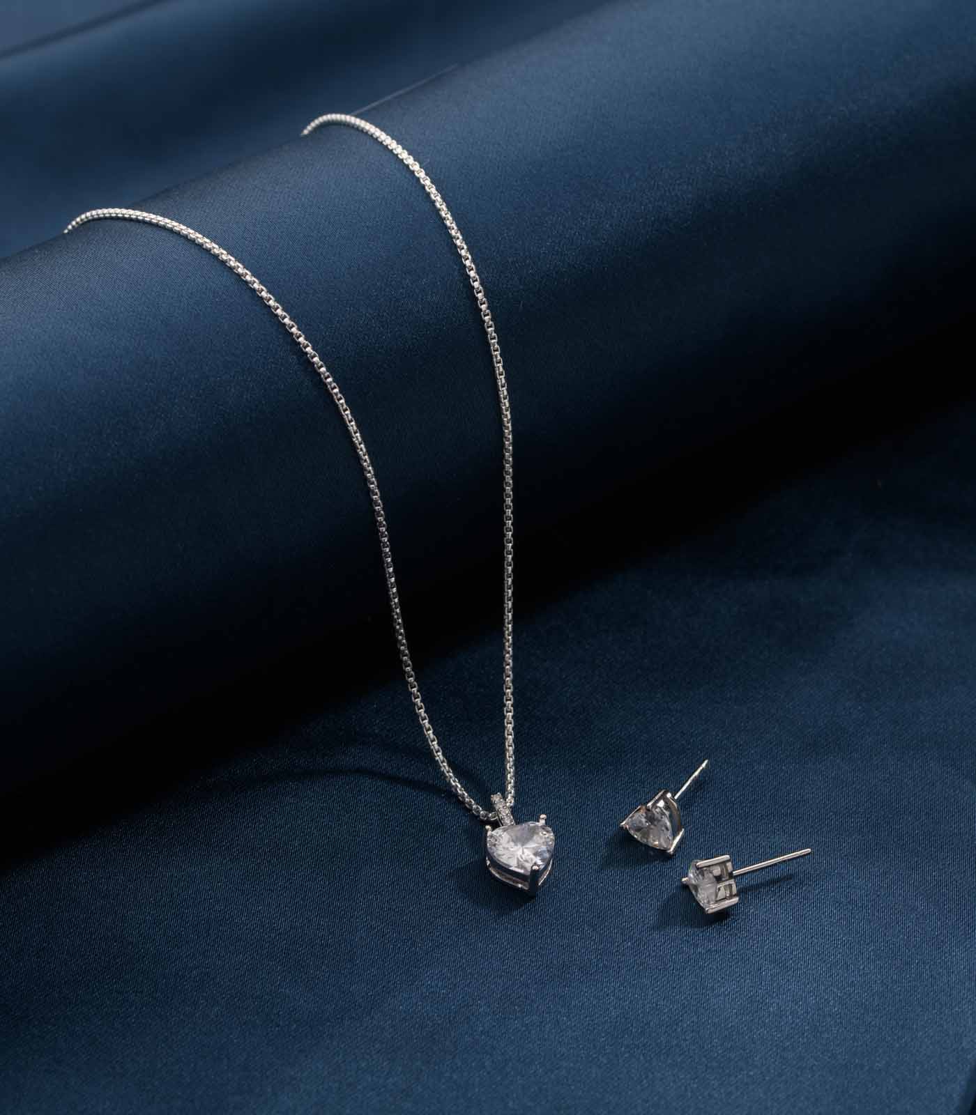 Corazon Necklace Set (Silver)