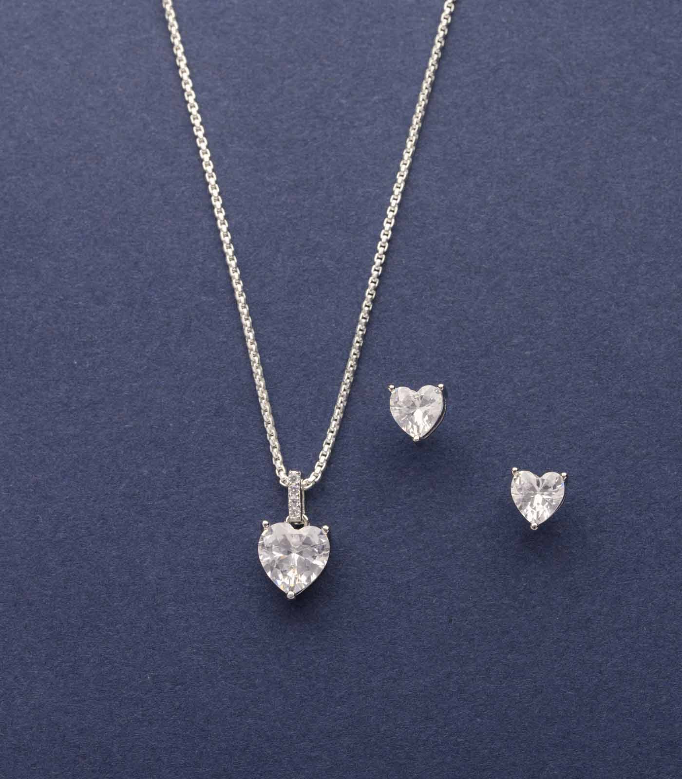 Corazon Necklace Set (Silver)