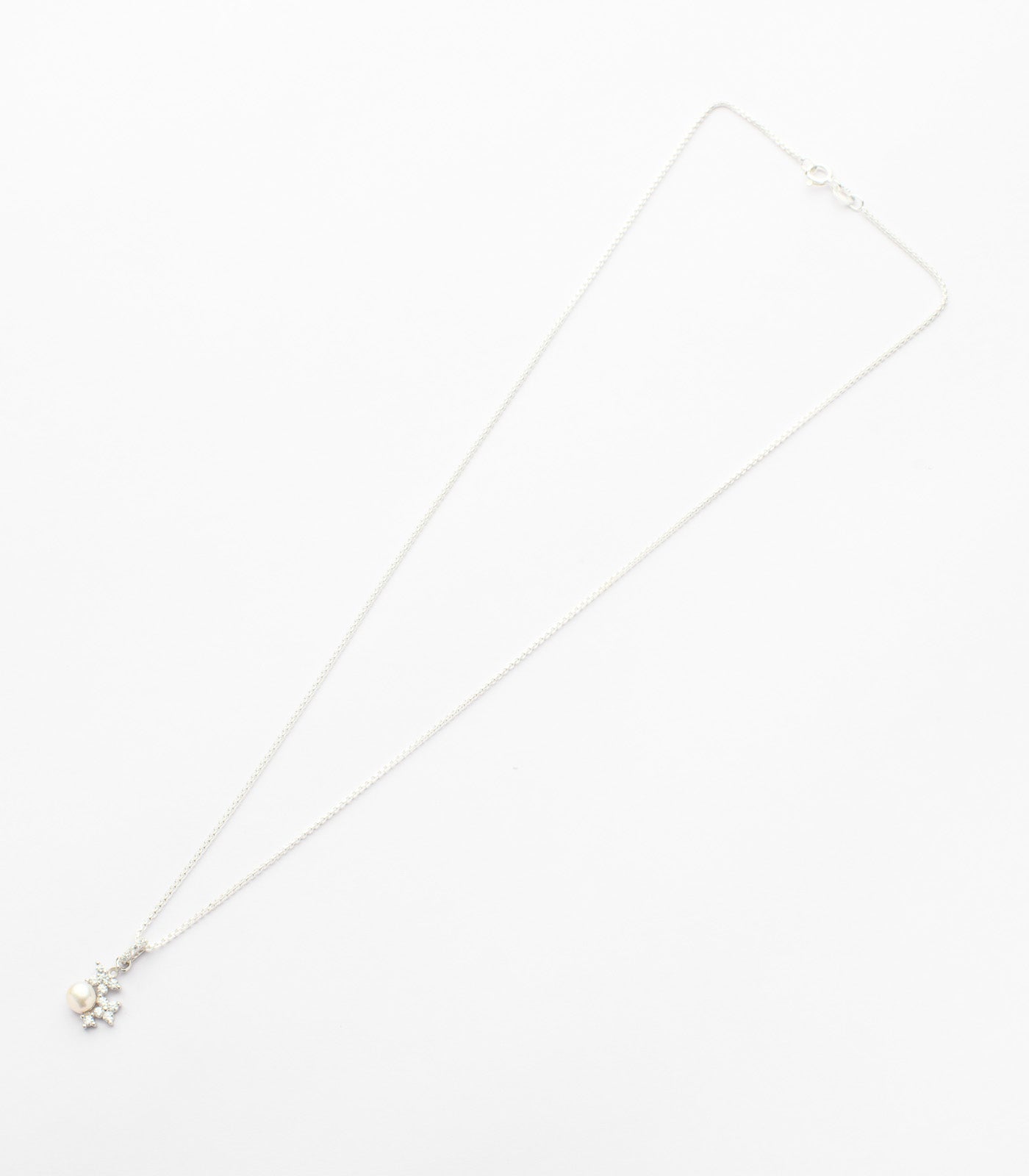 Racimo Of Flower Necklace Set (Silver)