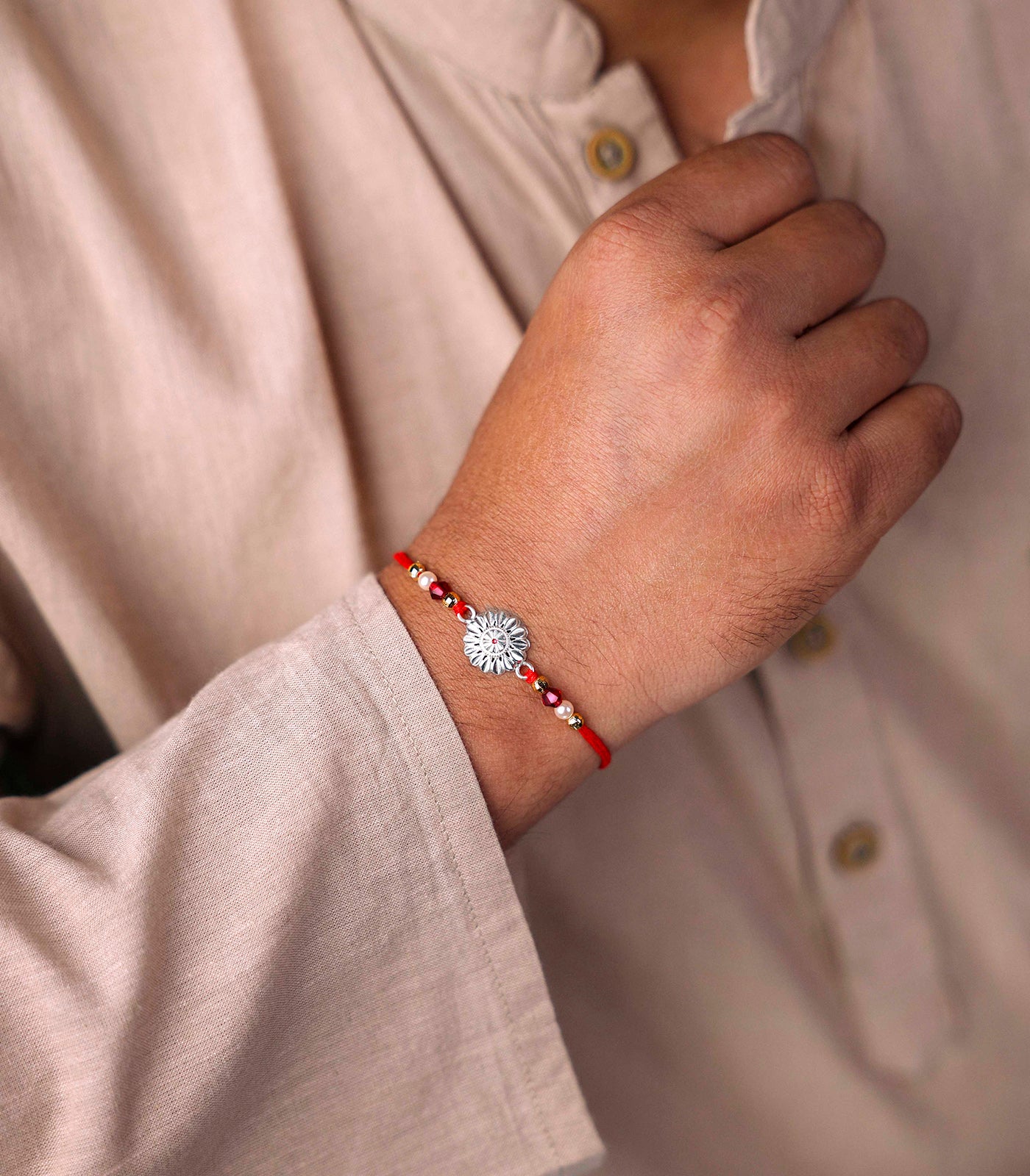 Petal Blossom Silver Rakhi