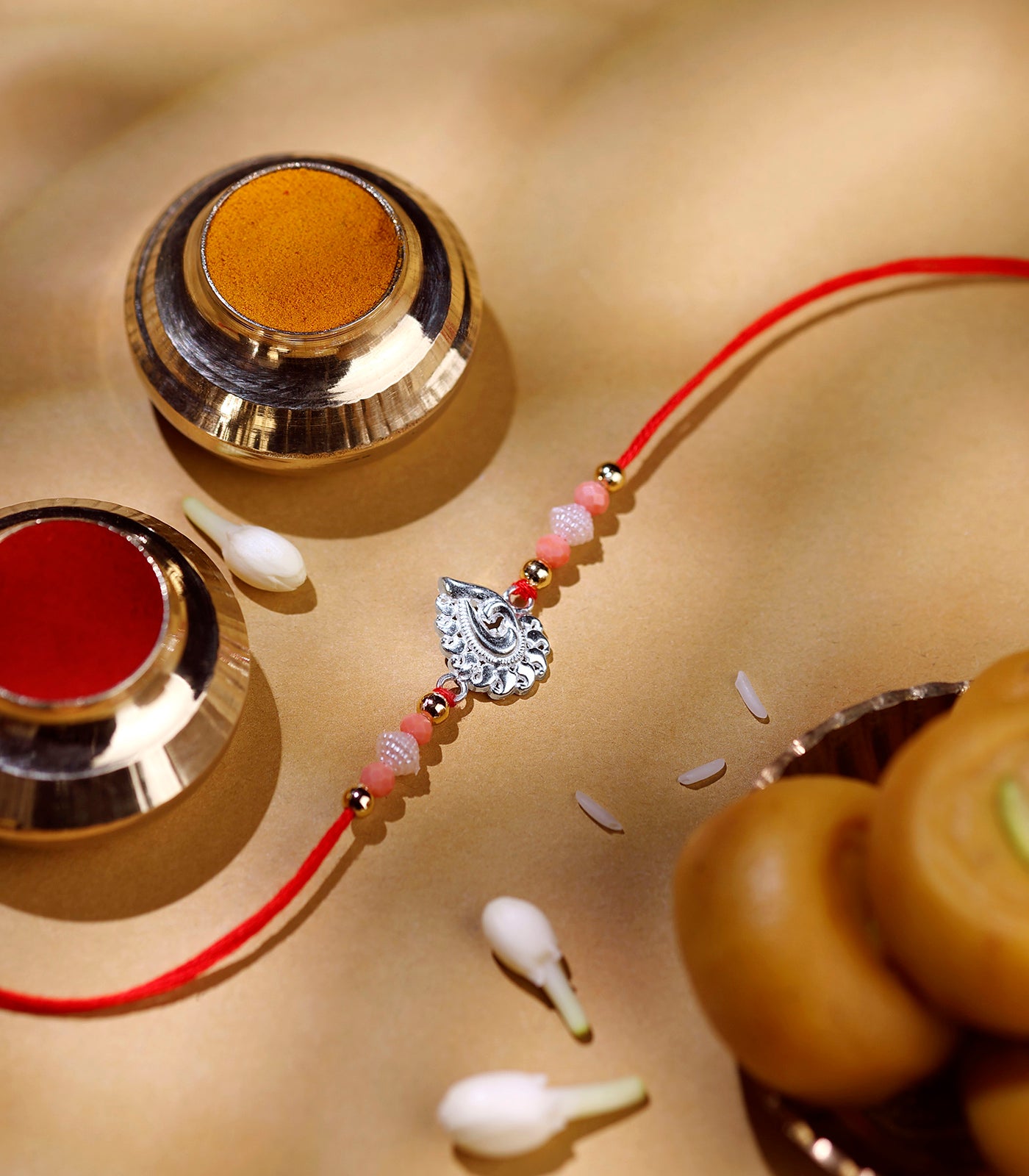 Artistic Charm Silver Rakhi