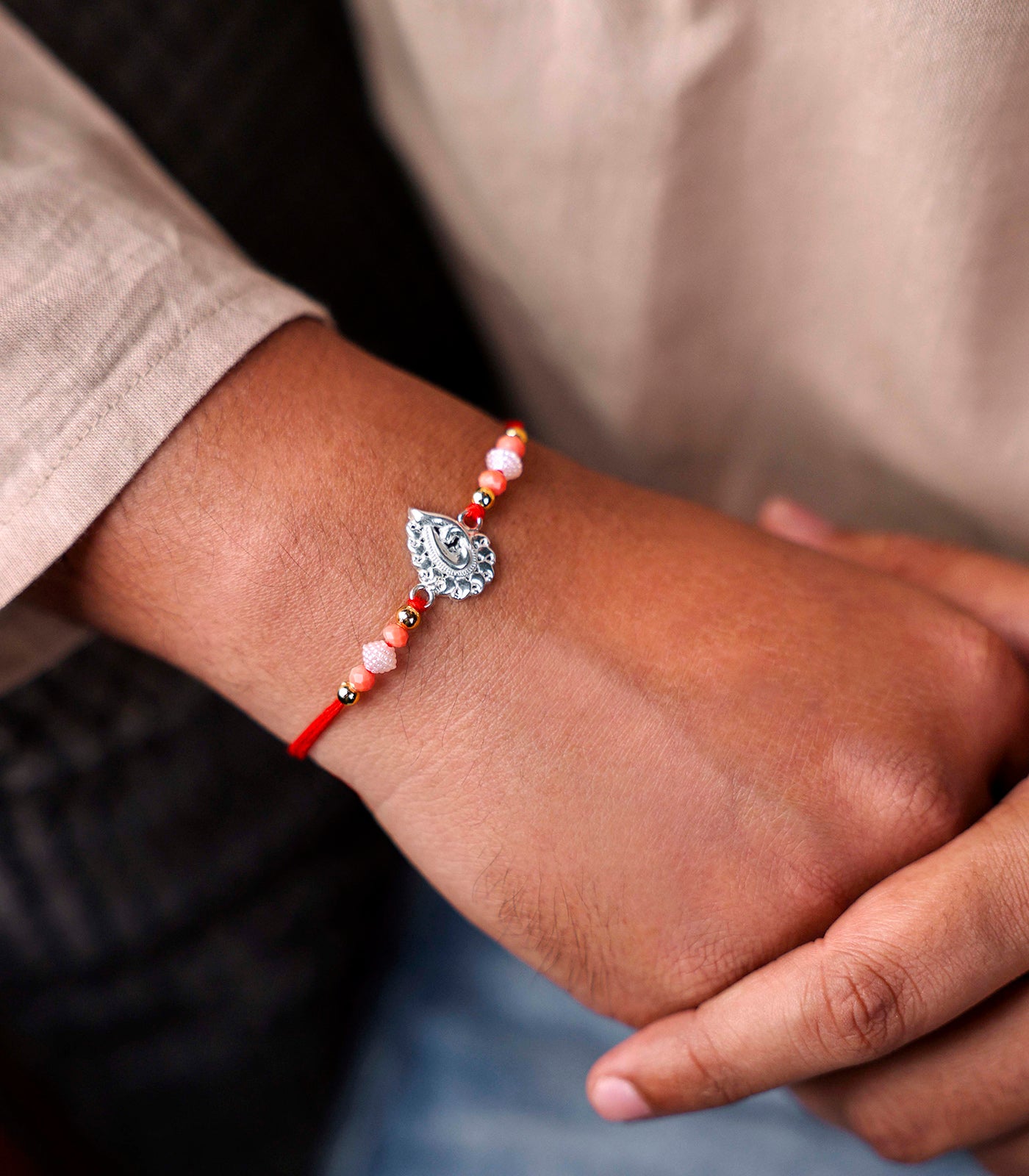 Artistic Charm Silver Rakhi