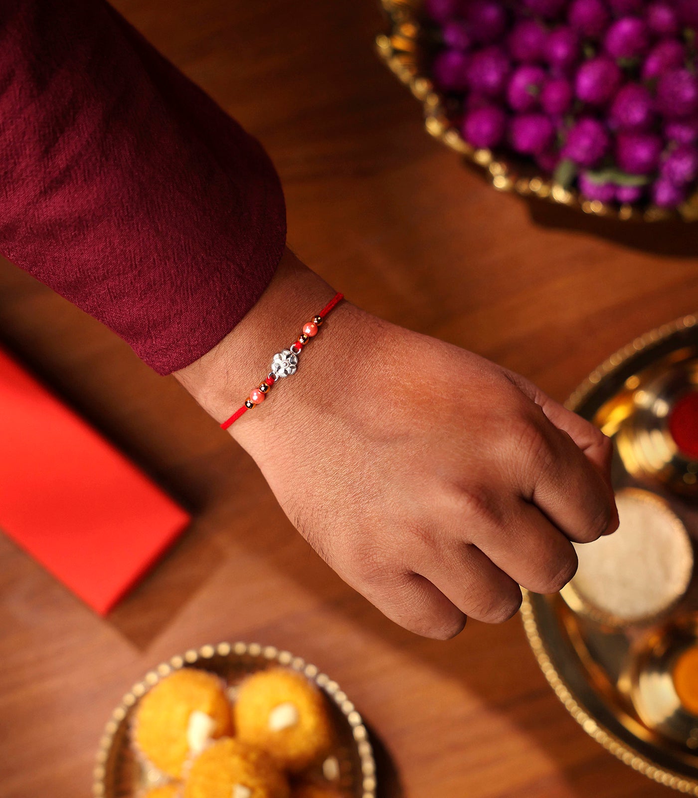 Silver Star Shaped Divine Rakhi