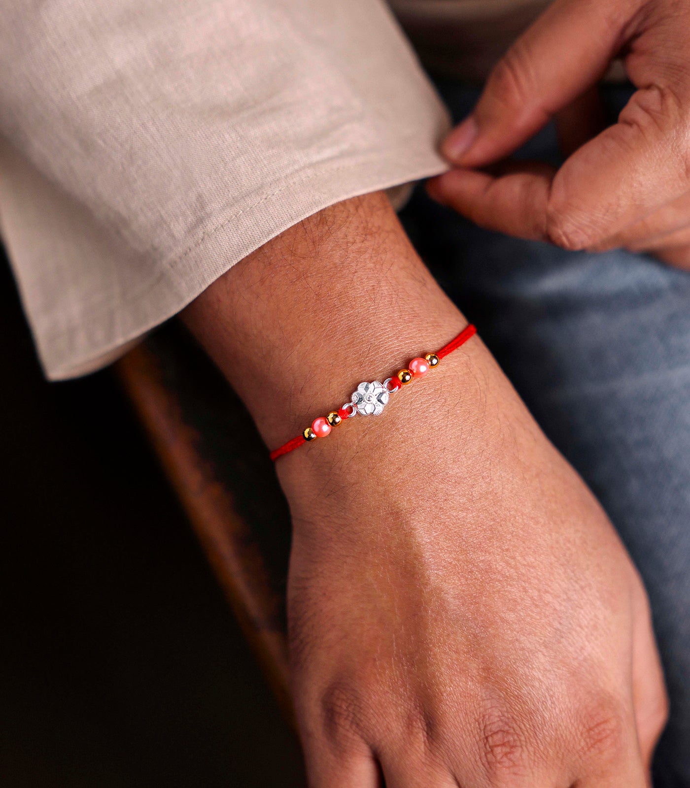 Silver Star Shaped Divine Rakhi