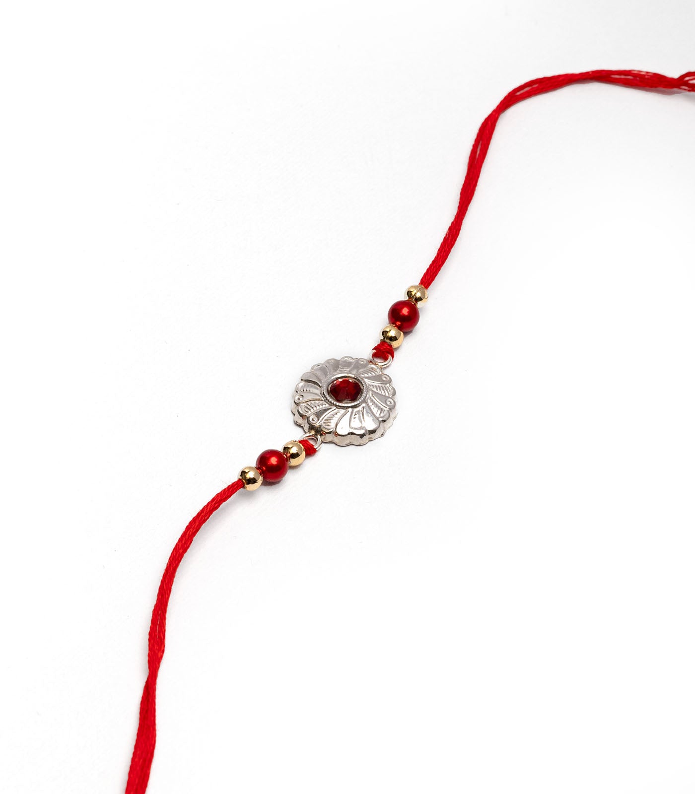 Silver Red Stone Timeless Rakhi
