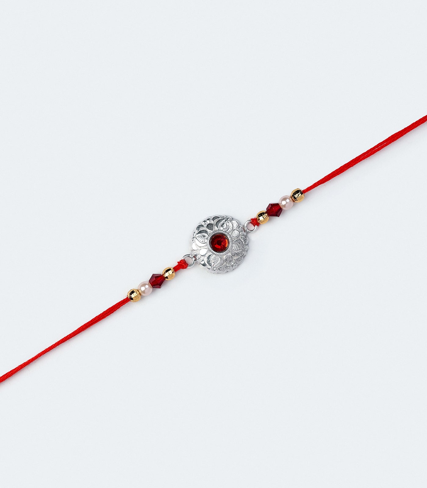Silver Vajra Motif Rakhi